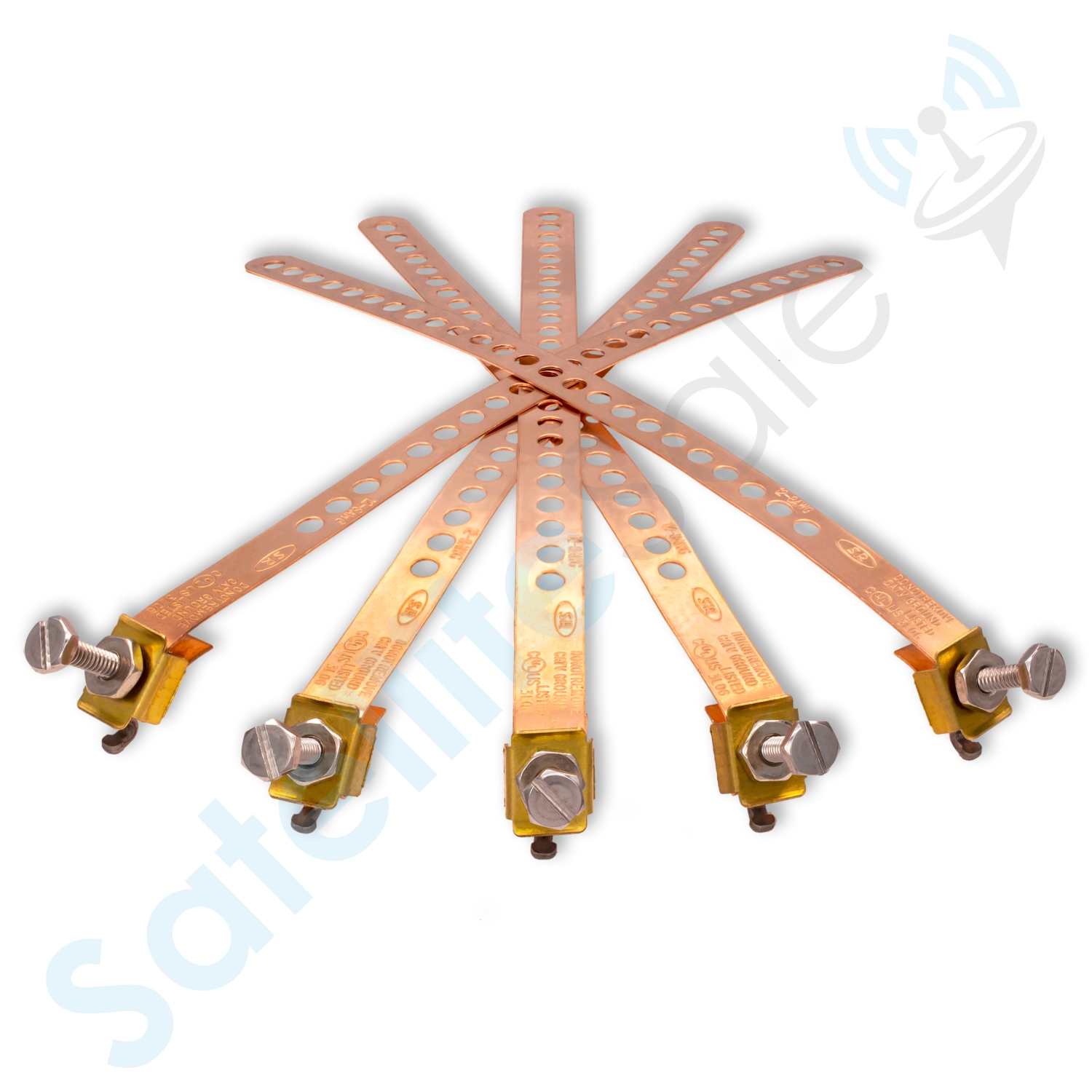 SatelliteSale Copper Coated Grounding Strap 9" Flexible and Adjustable Pack of 1