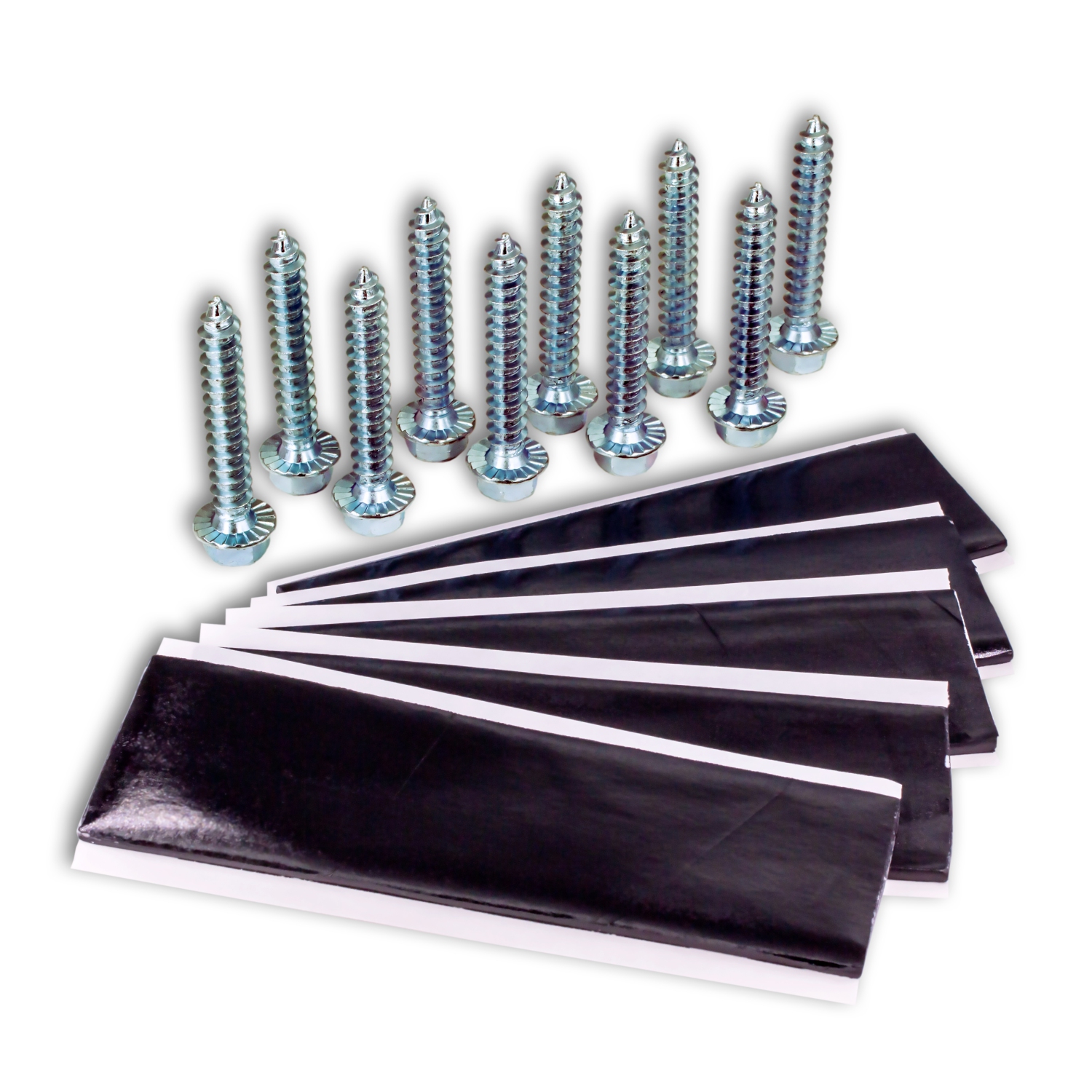 SatelliteSale Universal Roof Patch Kit 10x Zinc Plated Lag Bolts and 5x Mastic Pitch Pads