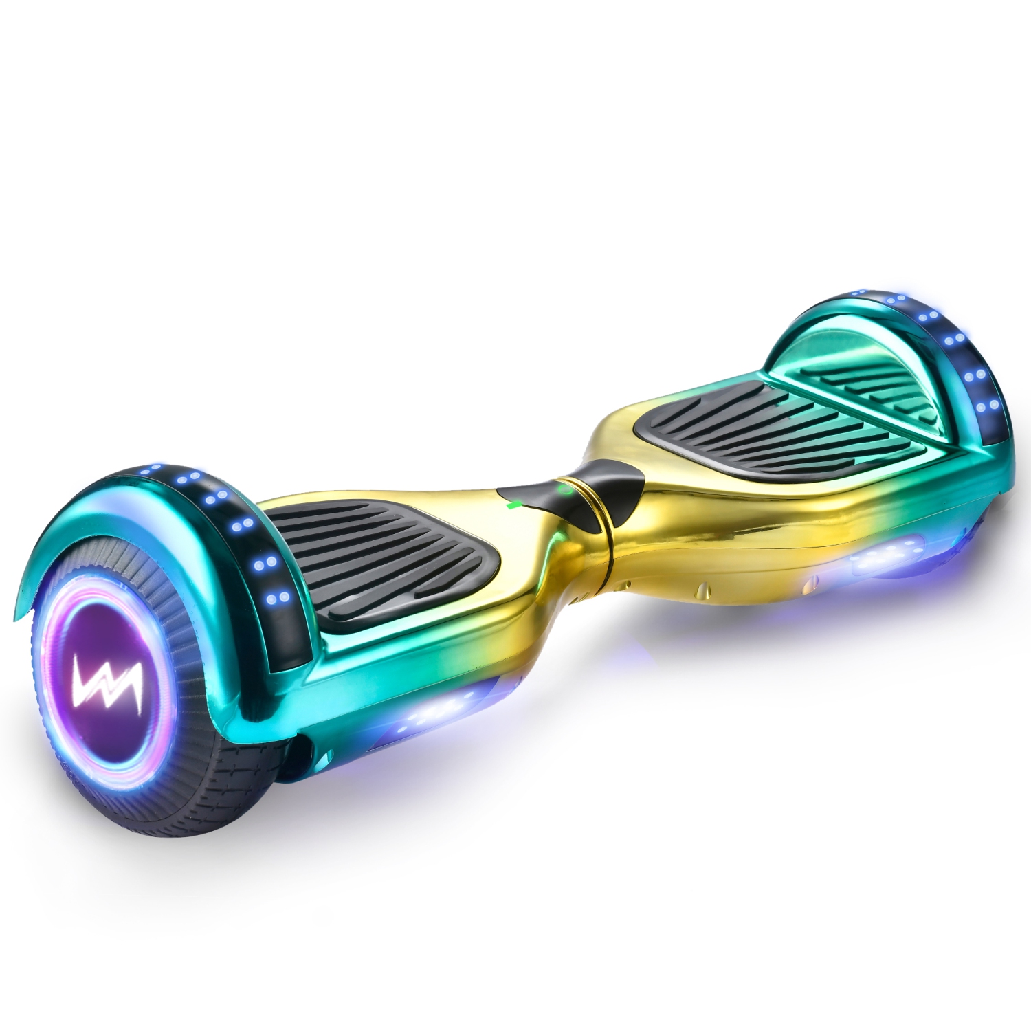 WEELMOTION Chrome Lemon Hoverboard with Music Speaker and LED Front Lights, Strap Lights, Shining Whees All Terrain 6.5" UL 2272 Certified Hoverboard with free hover board bag