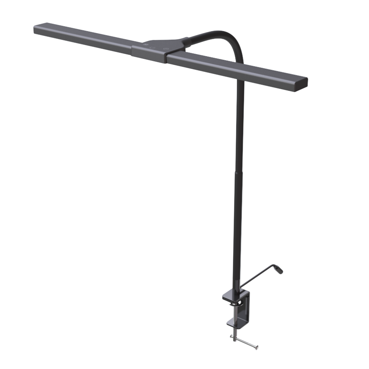 DAC Ergonomics MP-346 T-Shape 22 in. Gooseneck Clamp-On LED Desk Lamp with Adjustable Colour Temperature, Black
