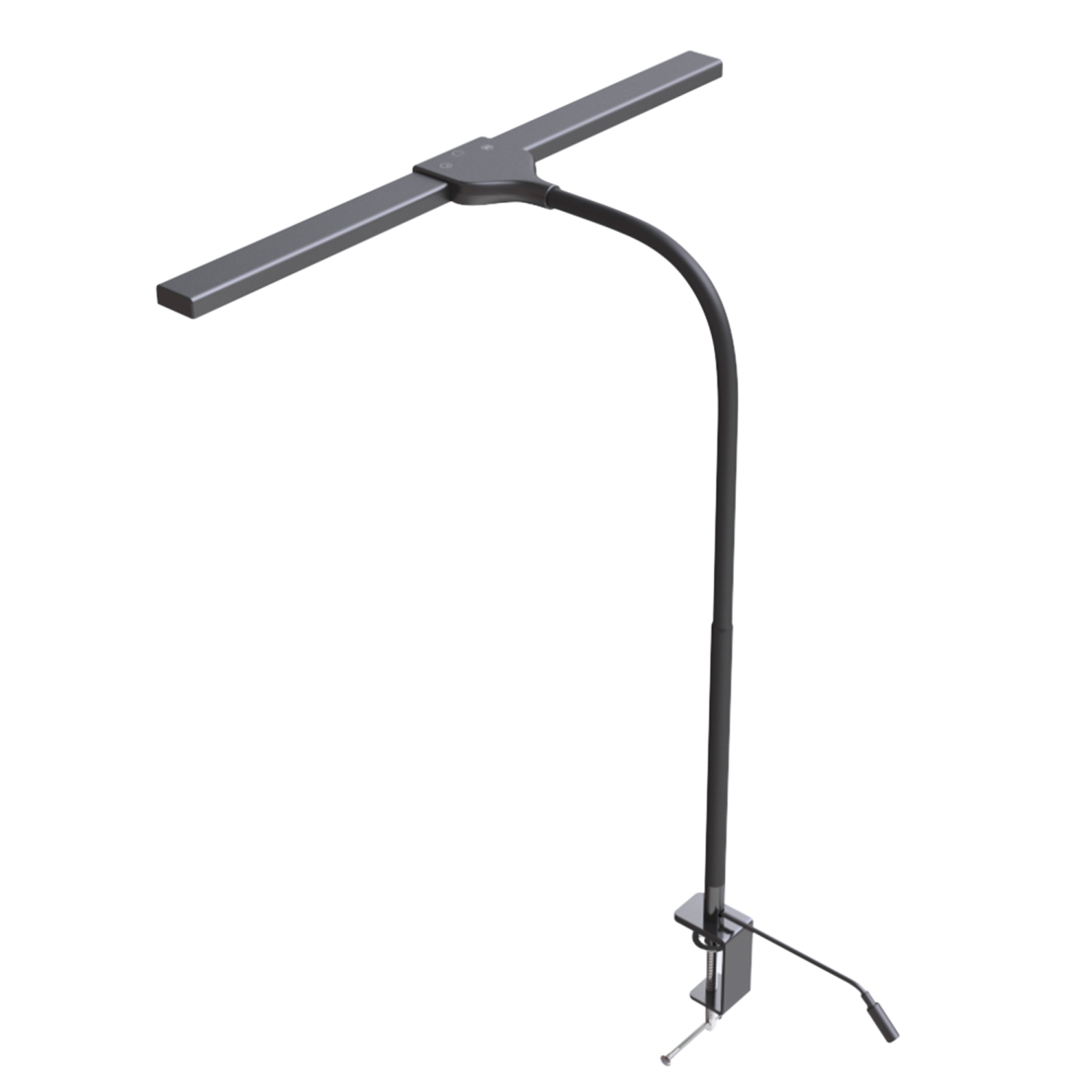 DAC Ergonomics MP-346 T-Shape 22 in. Gooseneck Clamp-On LED Desk Lamp with Adjustable Colour Temperature, Black