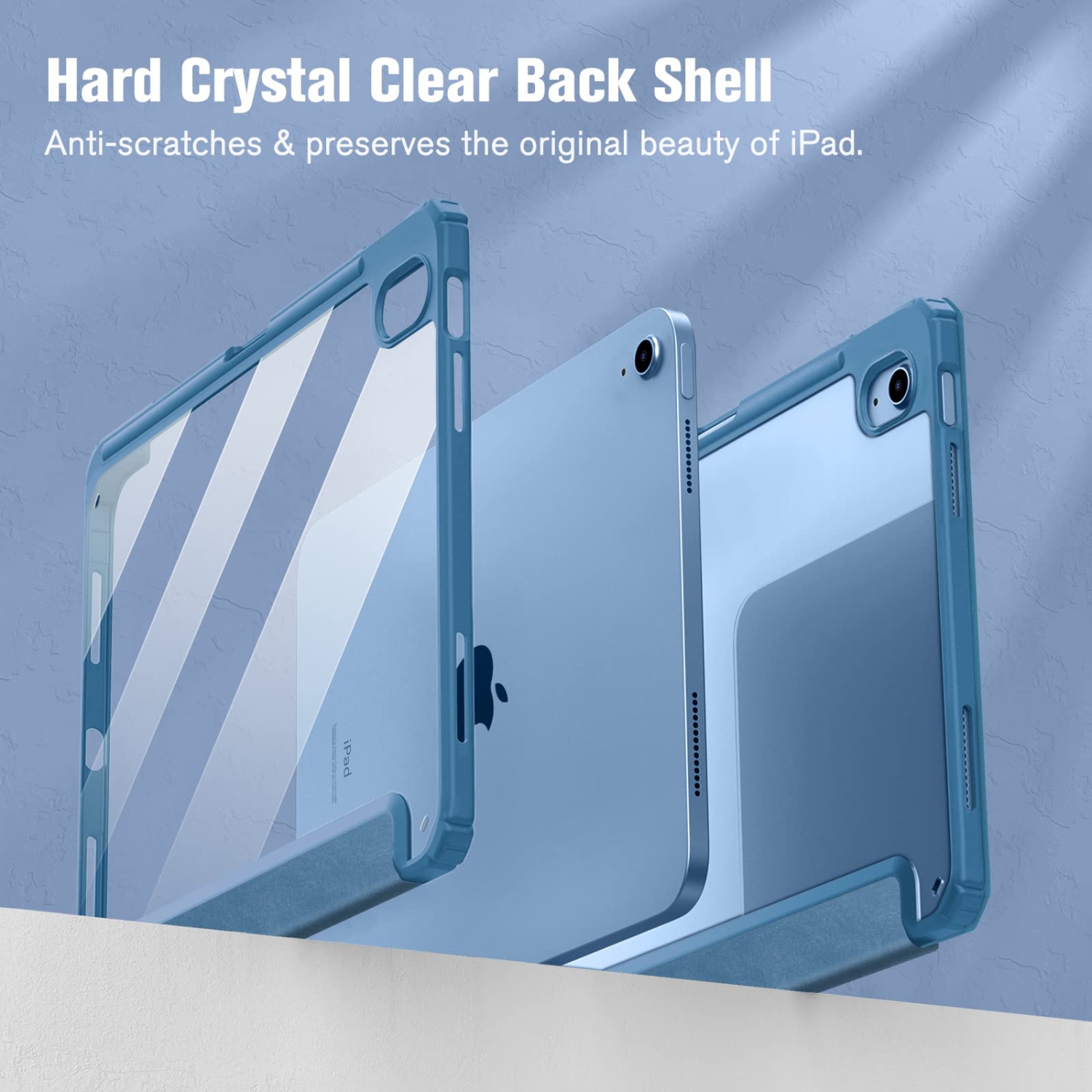 Hybrid Slim Case for iPad 10th Generation 10.9 Inch Tablet - Built-in Pencil Holder Shockproof Cover with Clear Transparent Back Shell, Auto