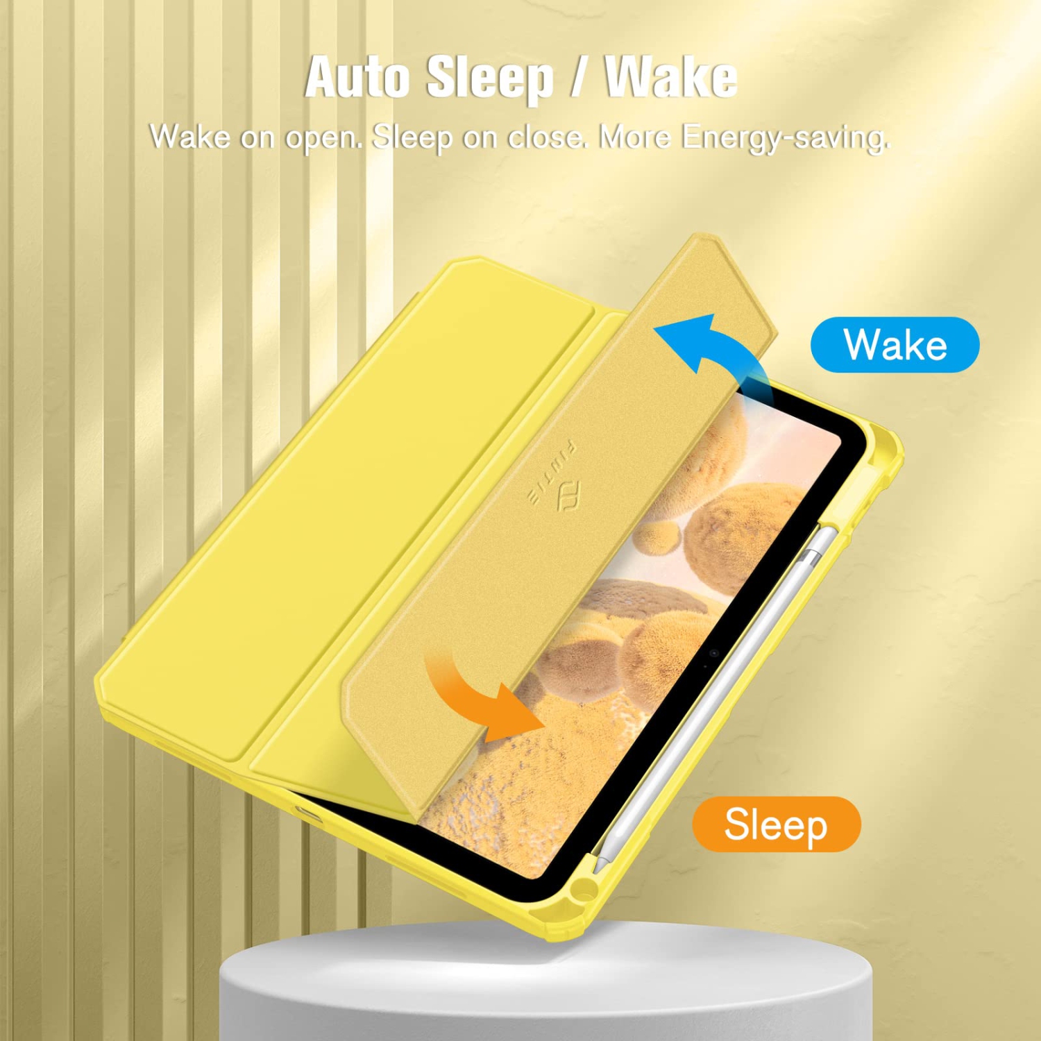 Hybrid Slim Case for iPad 10th Generation 10.9 Inch Tablet - Built-in Pencil Holder Shockproof Cover with Clear Transparent Back Shell, Auto