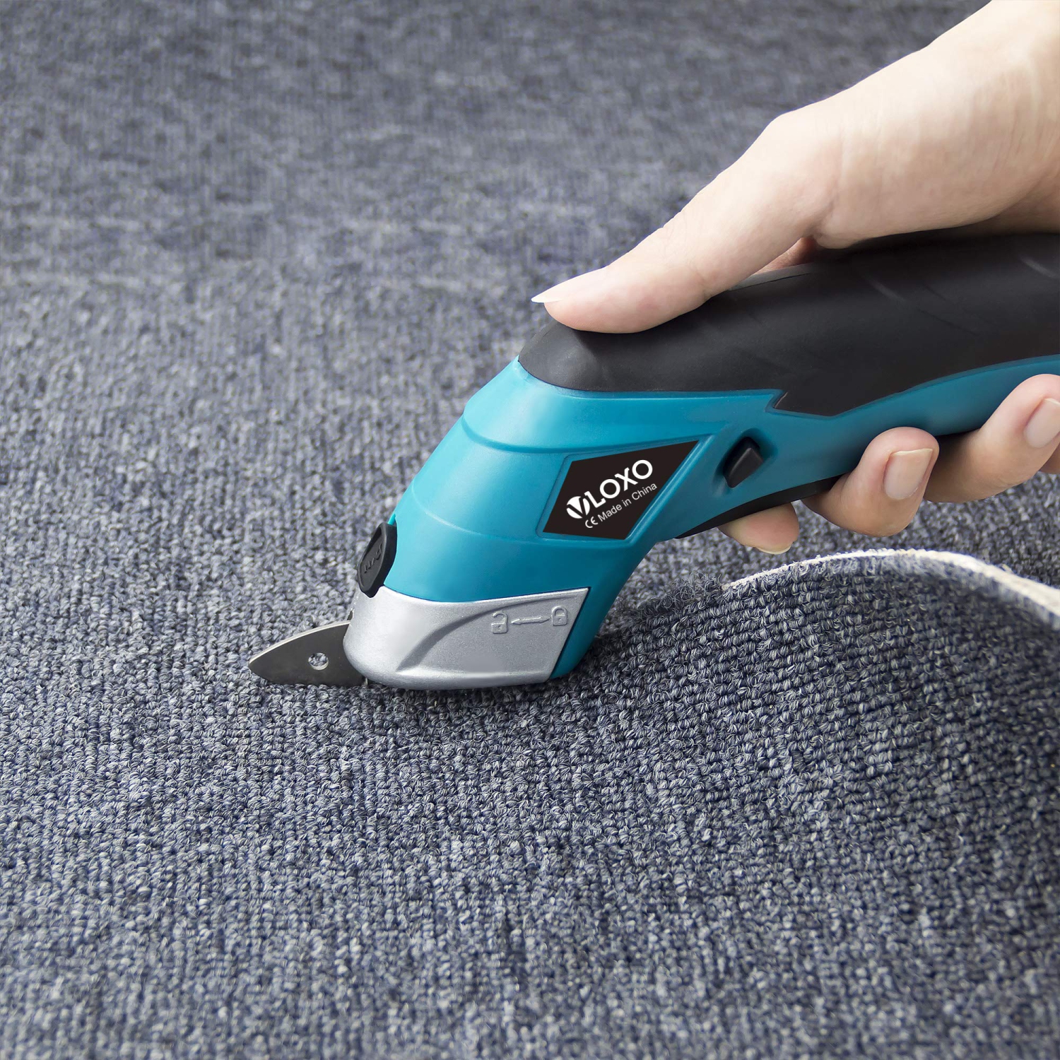 Ciseaux électriques sans fil à 2 lames outil de coupe puissant et rechargeable pour tapis en carton en cuir avec chargeur