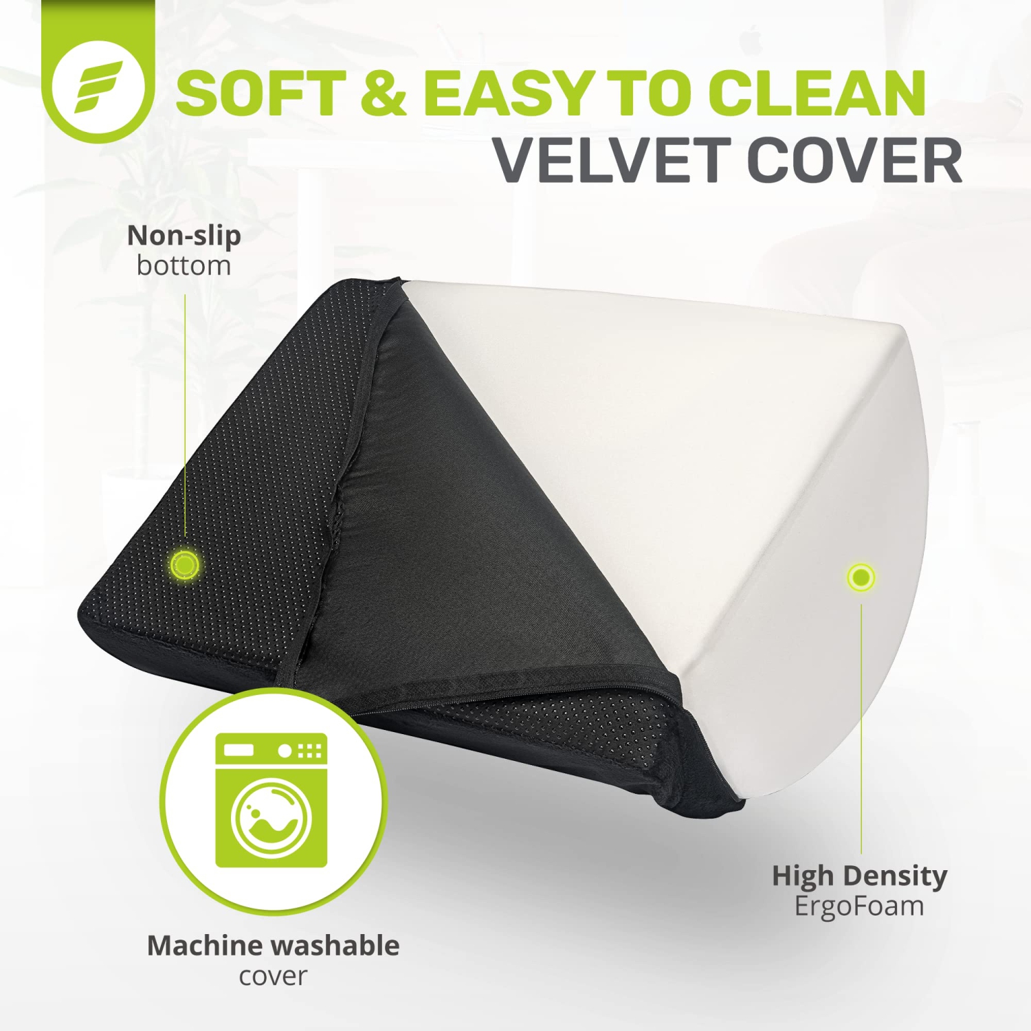 Adjustable Foot Rest Under Desk for Added Height | Large Premium Velvet Soft Foam Footrest for Desk | Most Comfortable Desk Foot Rest in The World