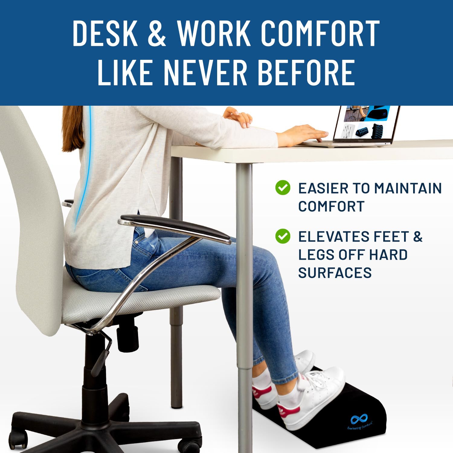 The Original Comfort Foot Rest Under Desk for Office Use, All-Day Pain Relief and Leg Support Stool, Under Desk Foot Rest Ergonomic for Home Office,