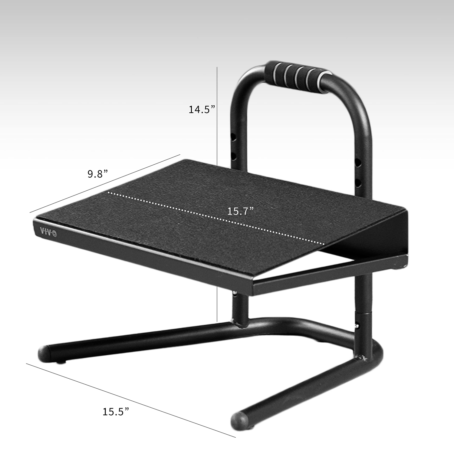 Plateforme de repose-pieds ergonomique réglable en hauteur pour bureaux debout, debout, noir, FT01