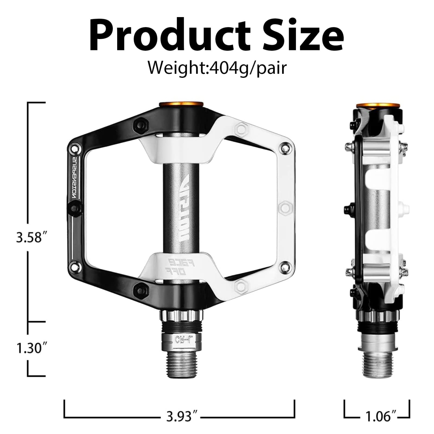 Road Bicycle MTB Aluminum Strong Pedal, Super Powerful CR-MO 9/16 Spindle 3 Pcs Ultra Sealed Bearings Face Off Pedals
