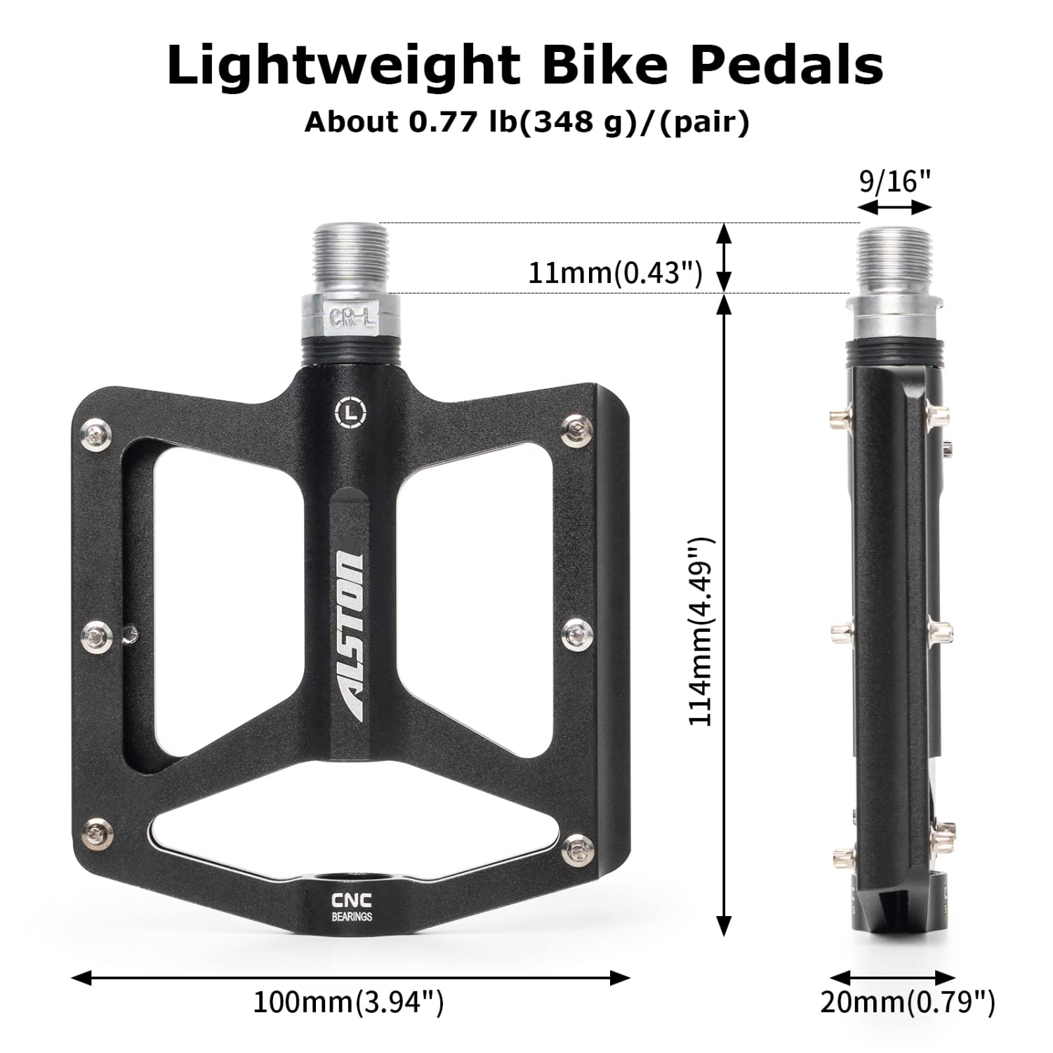 Road Bicycle MTB Aluminum Strong Pedal, Super Powerful CR-MO 9/16 Spindle 3 Pcs Ultra Sealed Bearings Face Off Pedals