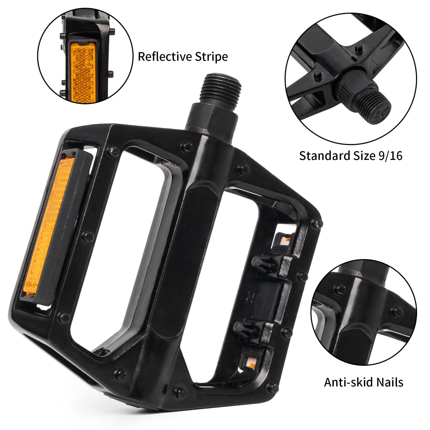 Road Bicycle MTB Aluminum Strong Pedal, Super Powerful CR-MO 9/16 Spindle 3 Pcs Ultra Sealed Bearings Face Off Pedals