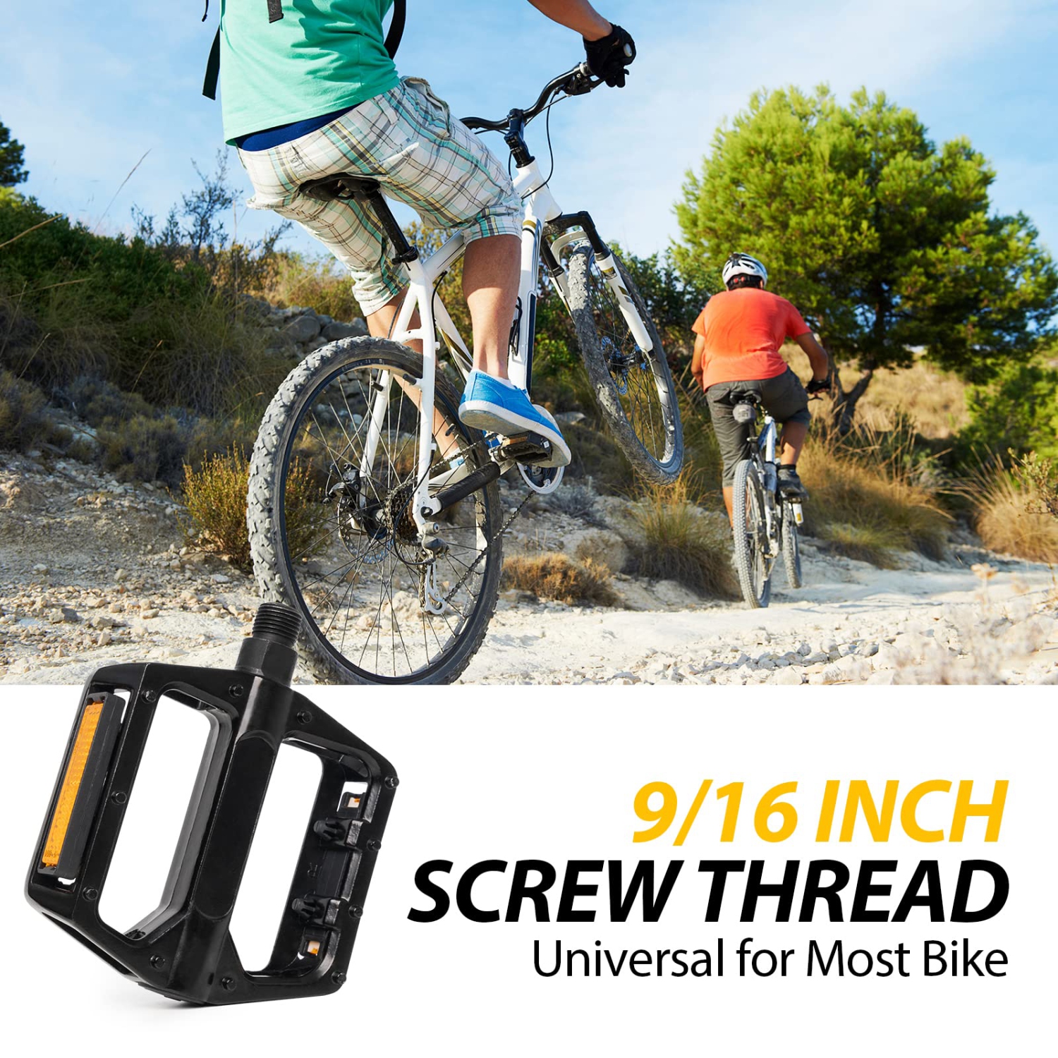 Road Bicycle MTB Aluminum Strong Pedal, Super Powerful CR-MO 9/16 Spindle 3 Pcs Ultra Sealed Bearings Face Off Pedals