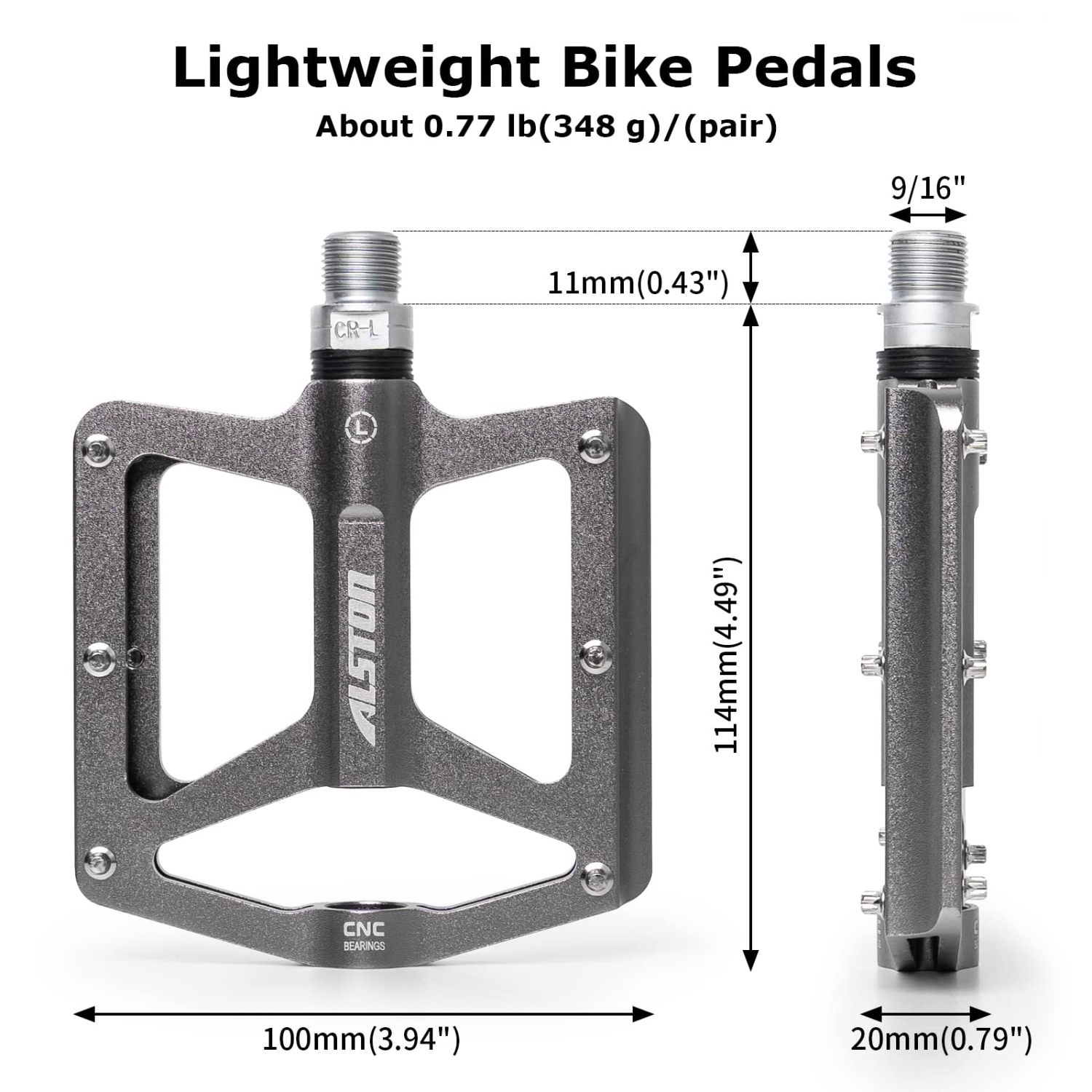 Road Bicycle MTB Aluminum Strong Pedal, Super Powerful CR-MO 9/16 Spindle 3 Pcs Ultra Sealed Bearings Face Off Pedals