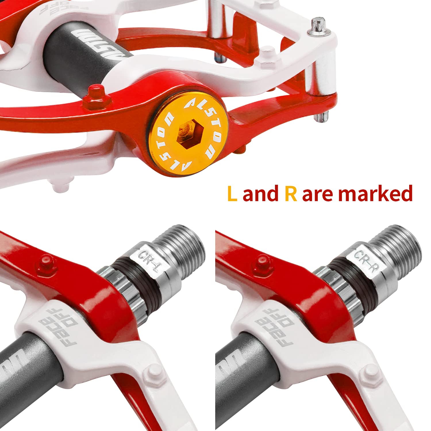 Road Bicycle MTB Aluminum Strong Pedal, Super Powerful CR-MO 9/16 Spindle 3 Pcs Ultra Sealed Bearings Face Off Pedals