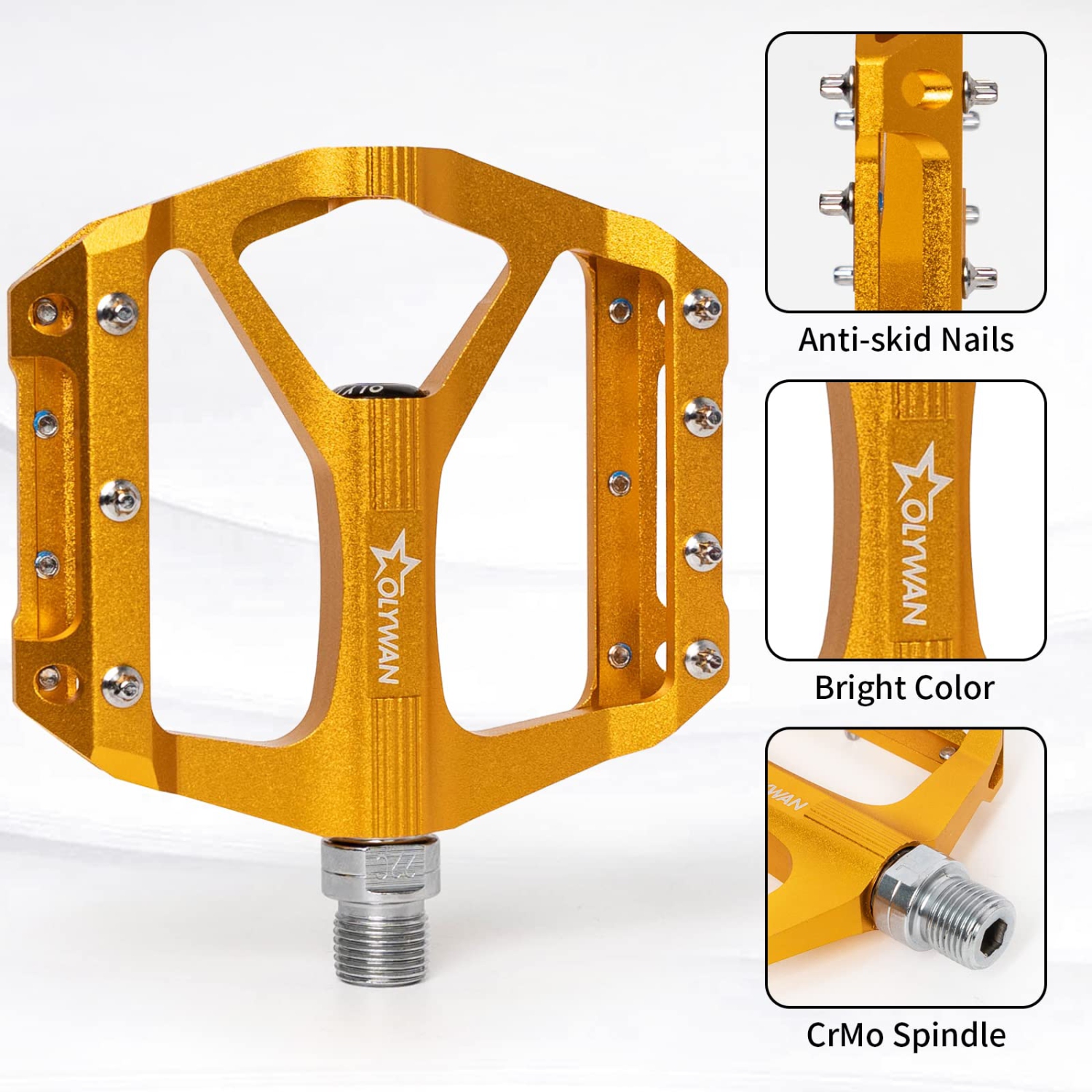 Pédales de vélo de montagne pédales de vélo plate de plate-forme de vélo VTT pédales de roulement durable en alliage CNC de 9/16" pour la plupart des