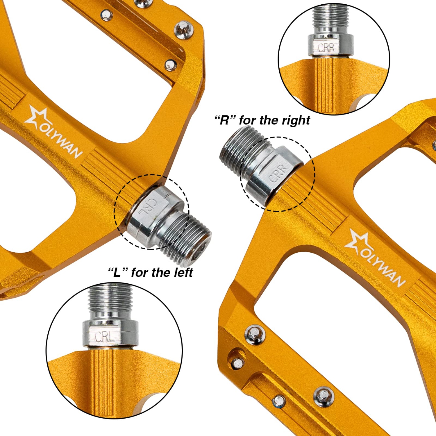 Pédales de vélo de montagne pédales de vélo plate de plate-forme de vélo VTT pédales de roulement durable en alliage CNC de 9/16" pour la plupart des