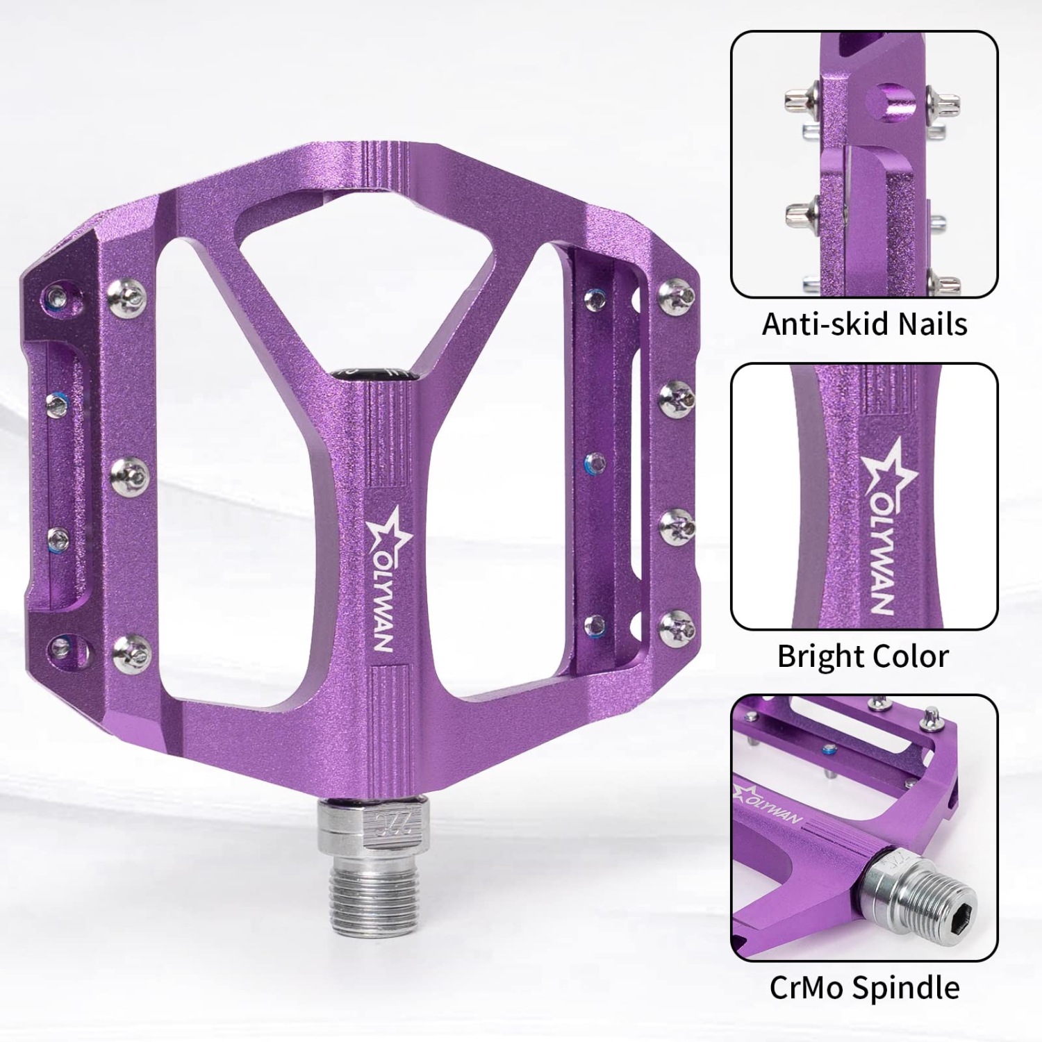 Mountain Bike Pedals MTB Bicycle Platform Bicycle Flat Pedals 9/16" CNC Alloy Durable Bearing Pedals for Most Bikes BMX MTB Road Bicycle