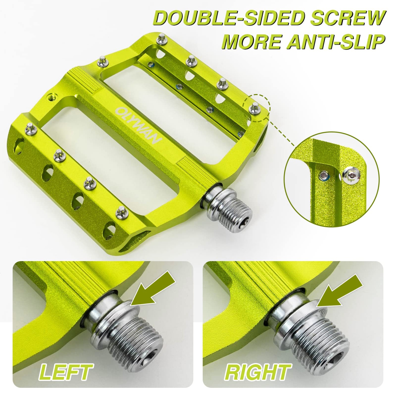 Mountain Bike Pedals MTB Bicycle Platform Bicycle Flat Pedals 9/16" CNC Alloy Durable Bearing Pedals for Most Bikes BMX MTB Road Bicycle