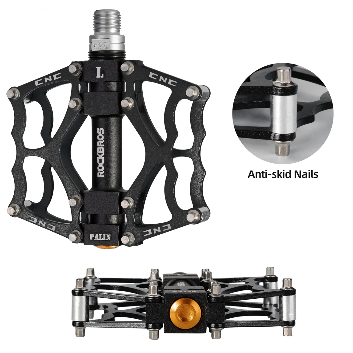 Mountain Bike Pedals Non-Slip MTB Pedals Durable Lightweight Aluminum Alloy Bicycle Pedals for Mountain Bikes Commuter Bike Leisure Bikes 9/16"