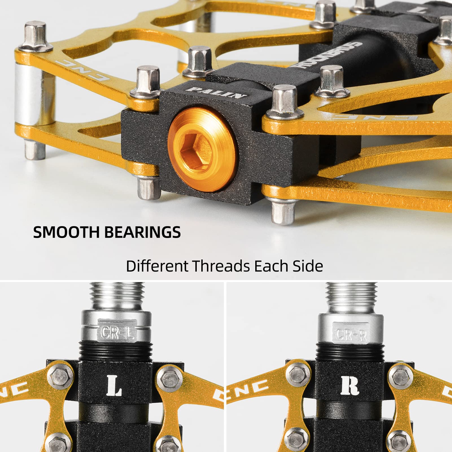 Pédales de vélo de montagne pédales antidérapantes pédales de VTT durables et légères pédales de vélo en alliage d'aluminium pour vélos de montagne