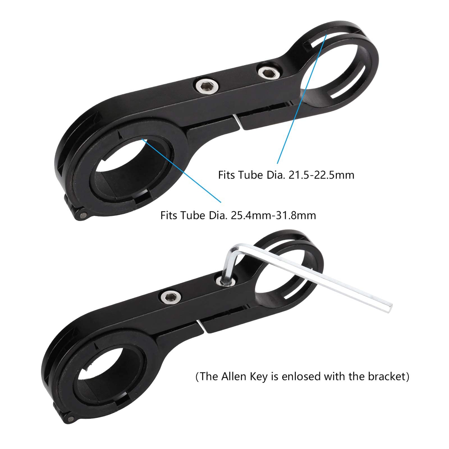 Bike Handlebar Extender, Lightweight Durable Aluminum Alloy Double Bicycle Handlebar Extension Bracket for Holding Motorcycle E-Bike Lamp Speedometer