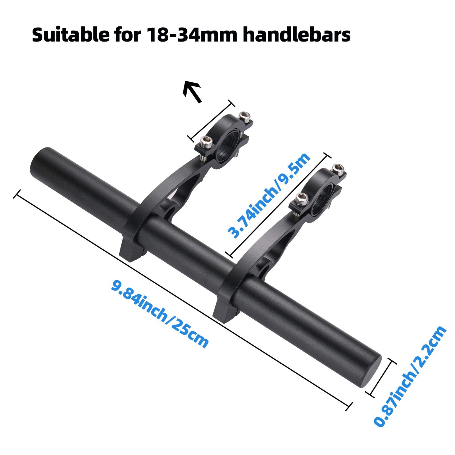Bike Handlebar Extender, Lightweight Durable Aluminum Alloy Double Bicycle Handlebar Extension Bracket for Holding Motorcycle E-Bike Lamp Speedometer