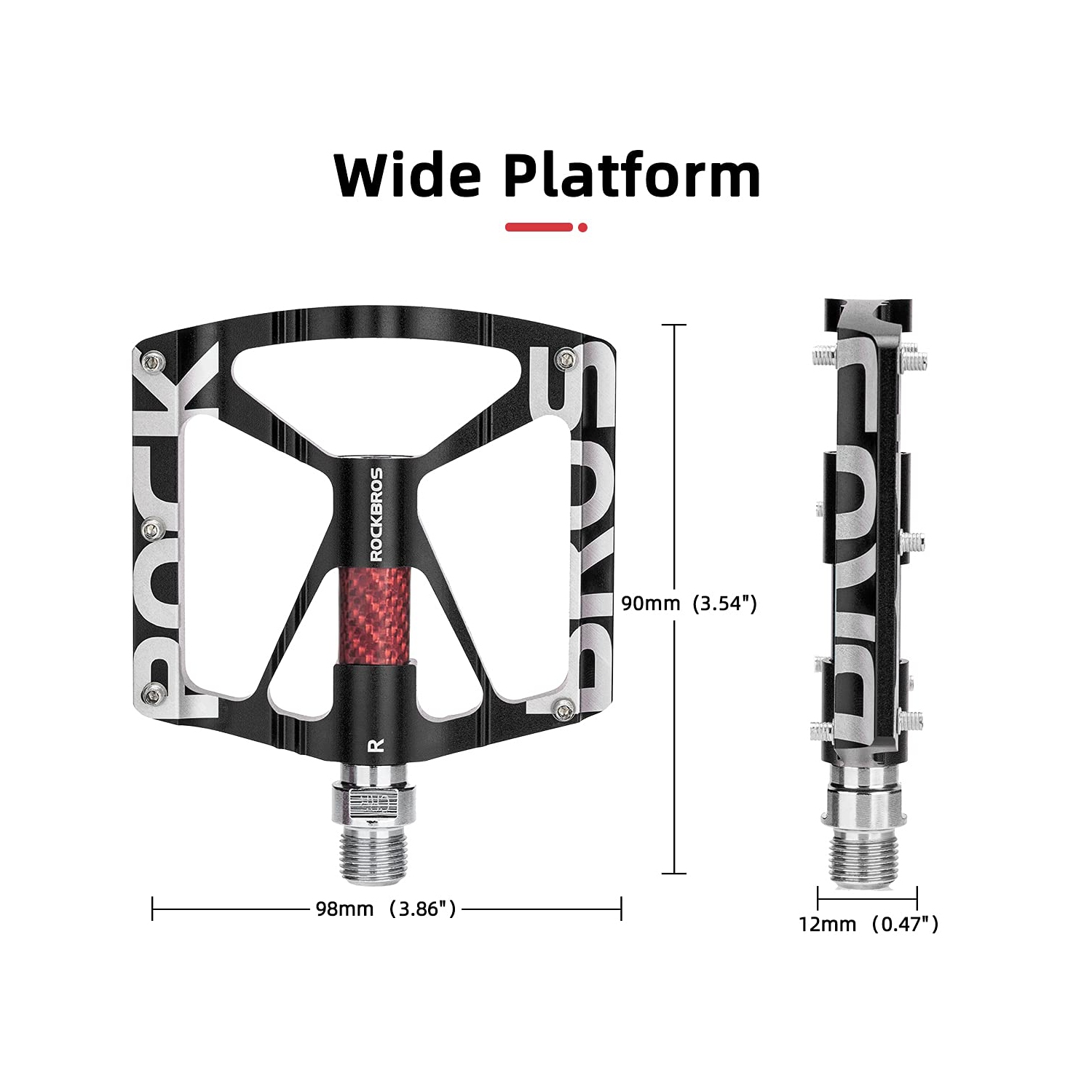 Mountain Bike Pedals MTB Pedals CNC Non-Slip Lightweight Aluminum Alloy Bicycle Pedals Sealed Bearings Bicycle Platform Pedals 9/16" BMX Road Bike