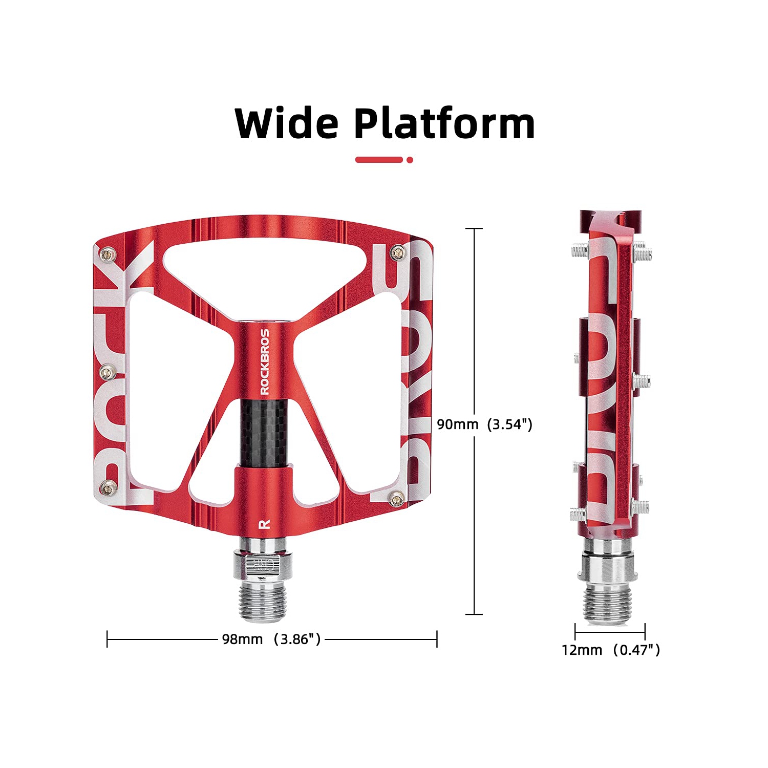 Mountain Bike Pedals MTB Pedals CNC Non-Slip Lightweight Aluminum Alloy Bicycle Pedals Sealed Bearings Bicycle Platform Pedals 9/16" BMX Road Bike