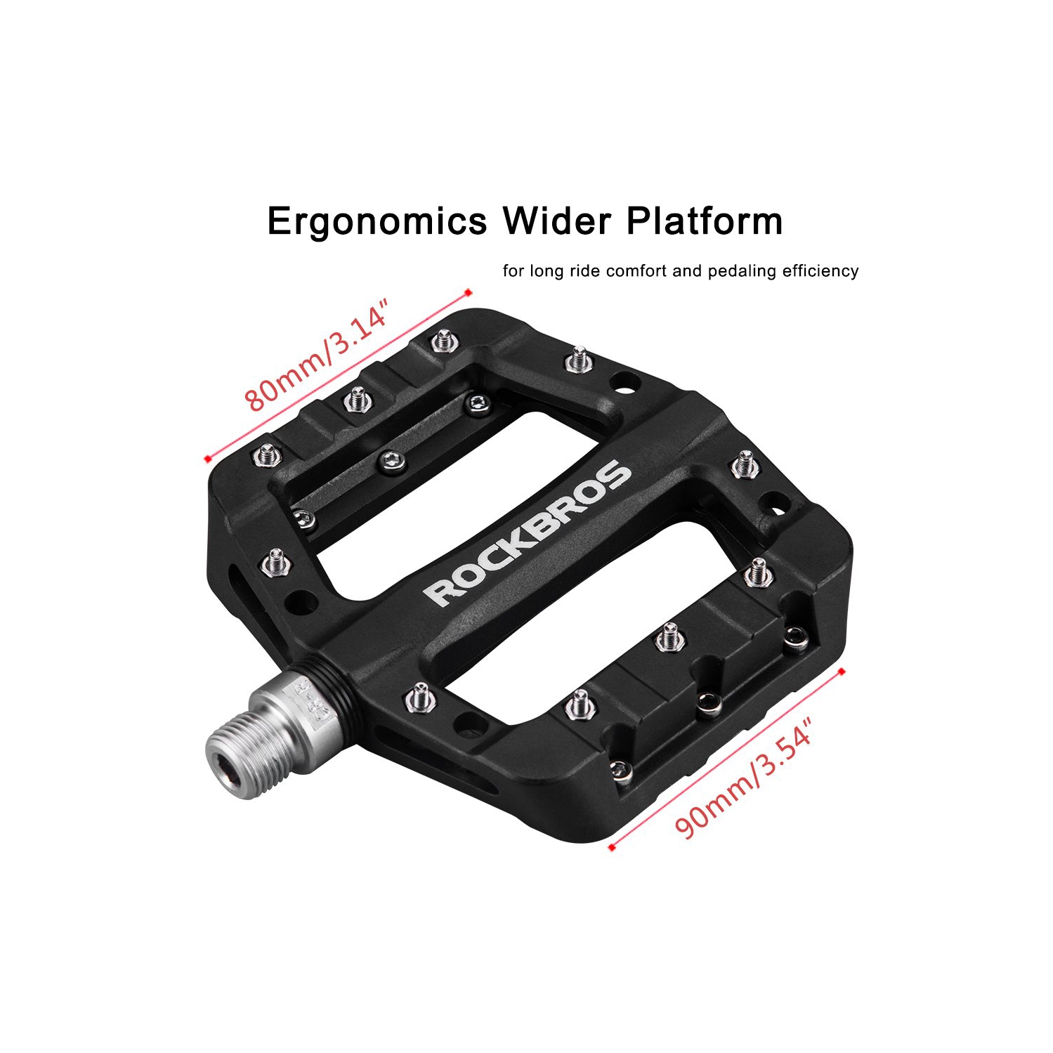 Lightweight Mountain Bike Pedals Nylon Fiber Bicycle Platform Pedals for Road MTB 9/16"