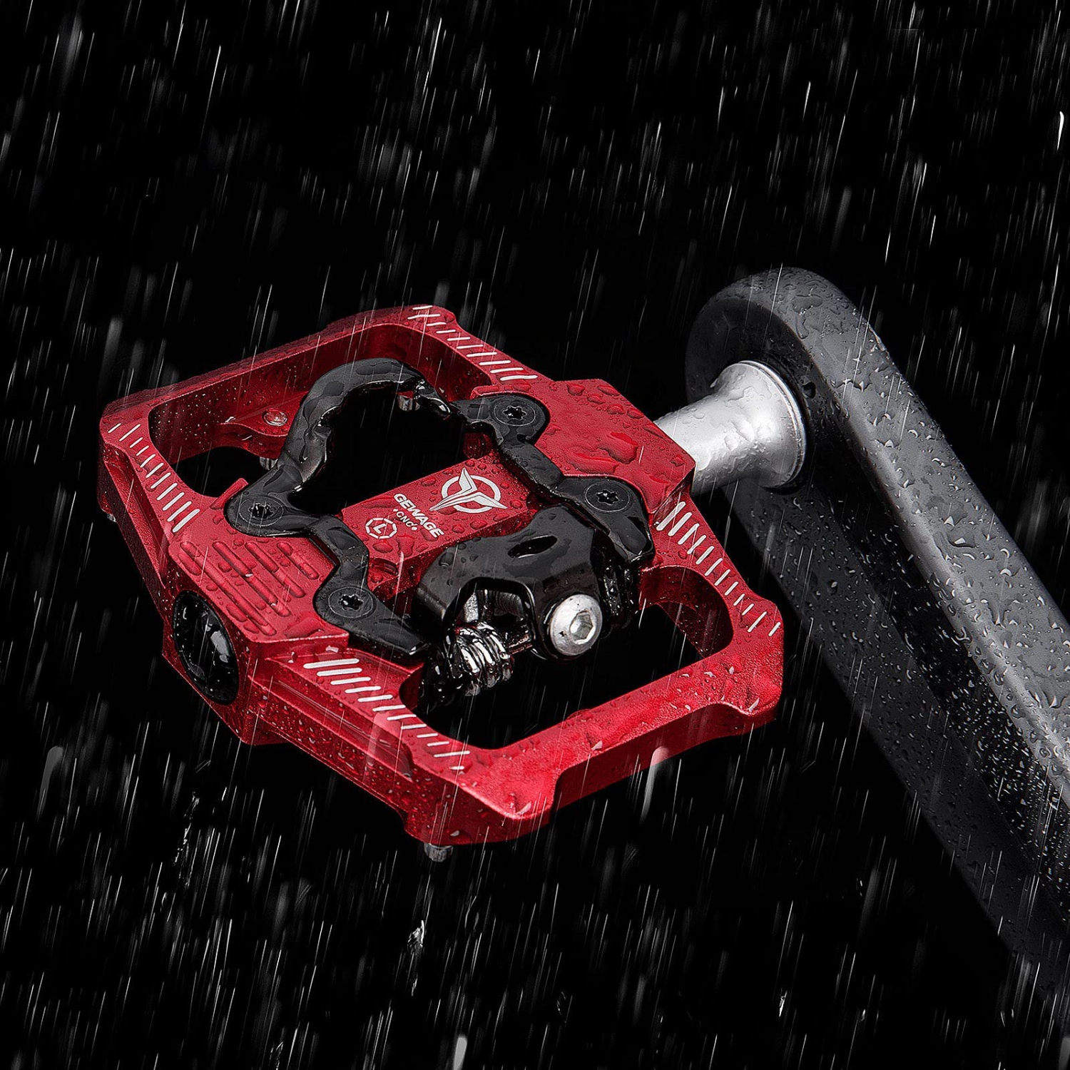 Mountain Bike Pedals - Dual Function Flat and Clipless Pedal - 3 Sealed Bearing Platform Pedals Clipless Compatible, Bicycle Pedals for BMX Spin