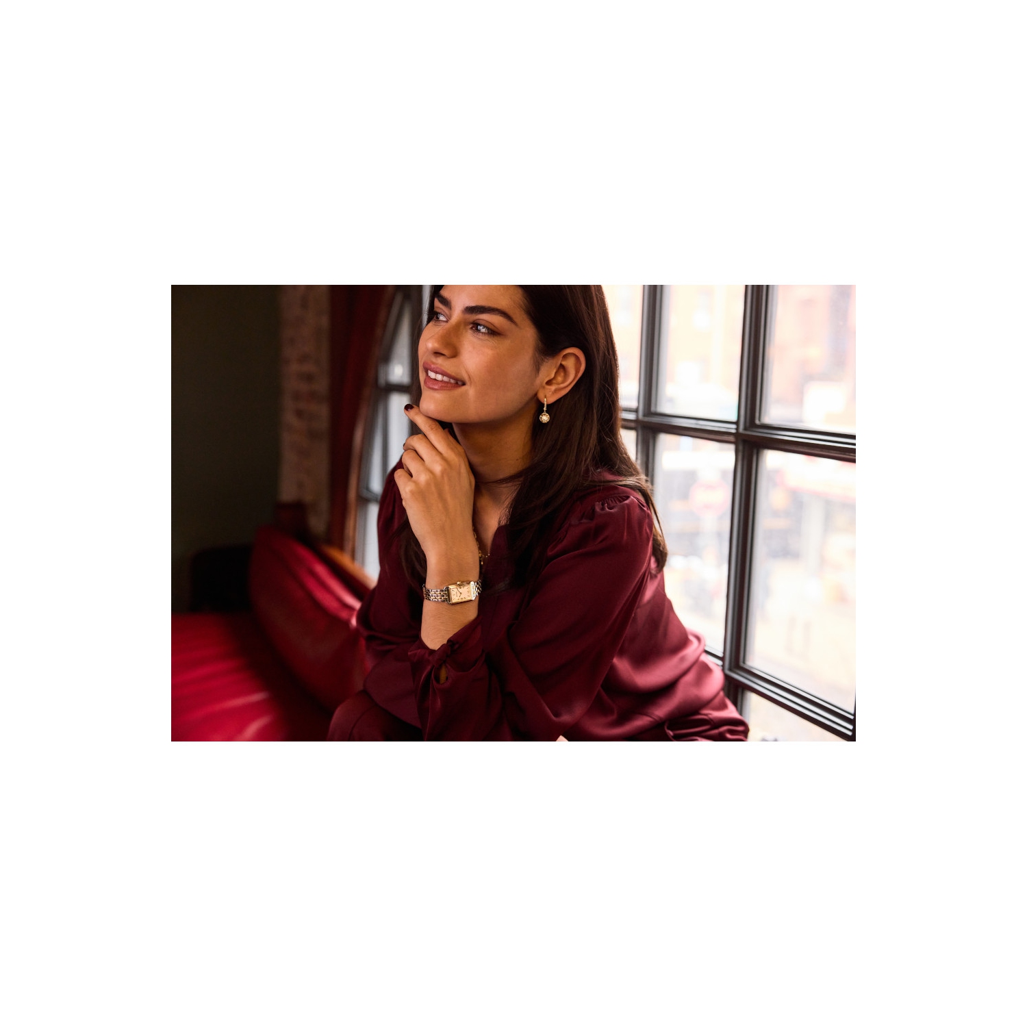 Bulova Ladies Sutton Quartz Watch 21mm Two-Tone Stainless Steel Case Two-Tone SS Bracelet with White Dial