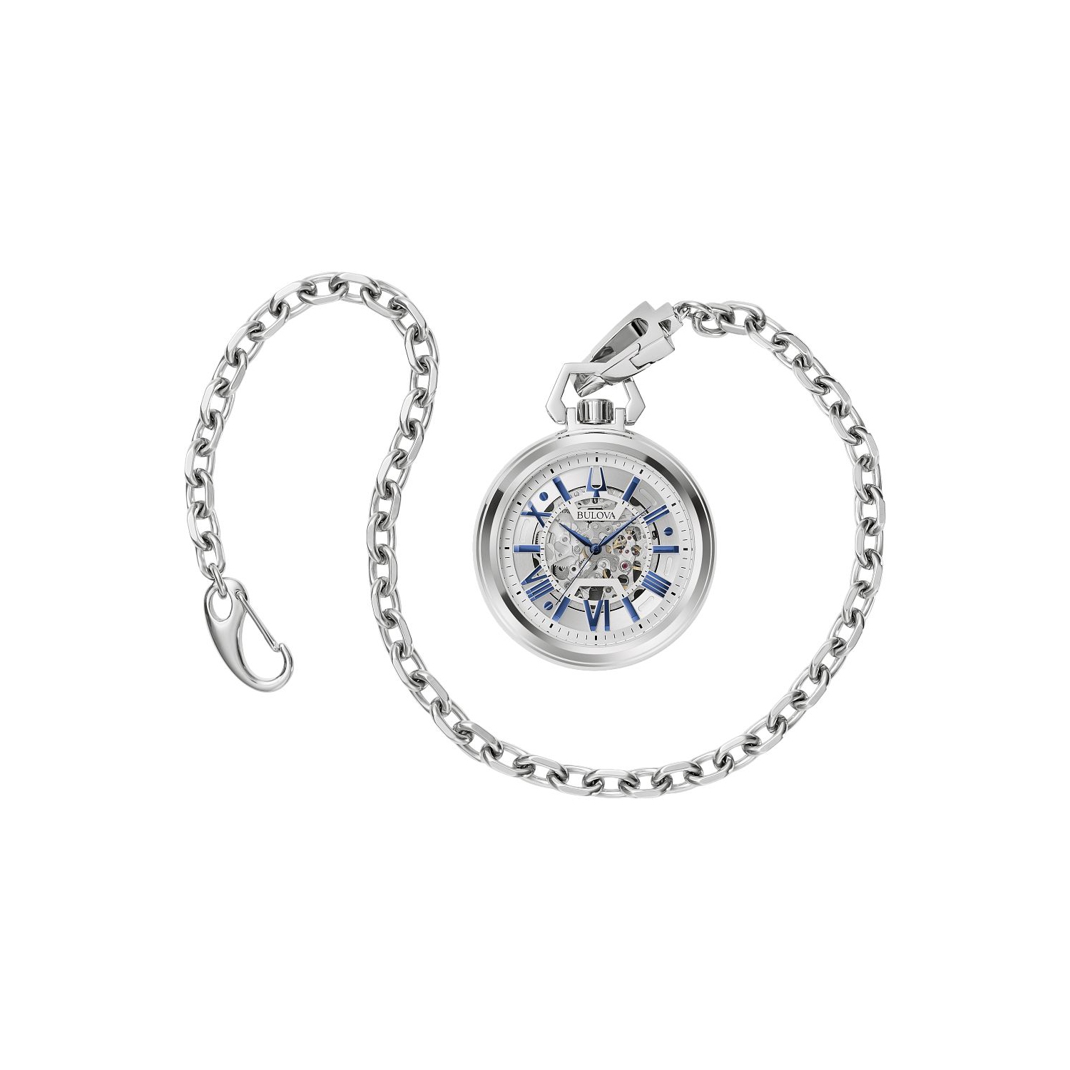 Montre automatique Sutton pour hommes de Bulova, 50&nbsp;mm boîtier en inox argenté et chaîne avec cadran argenté