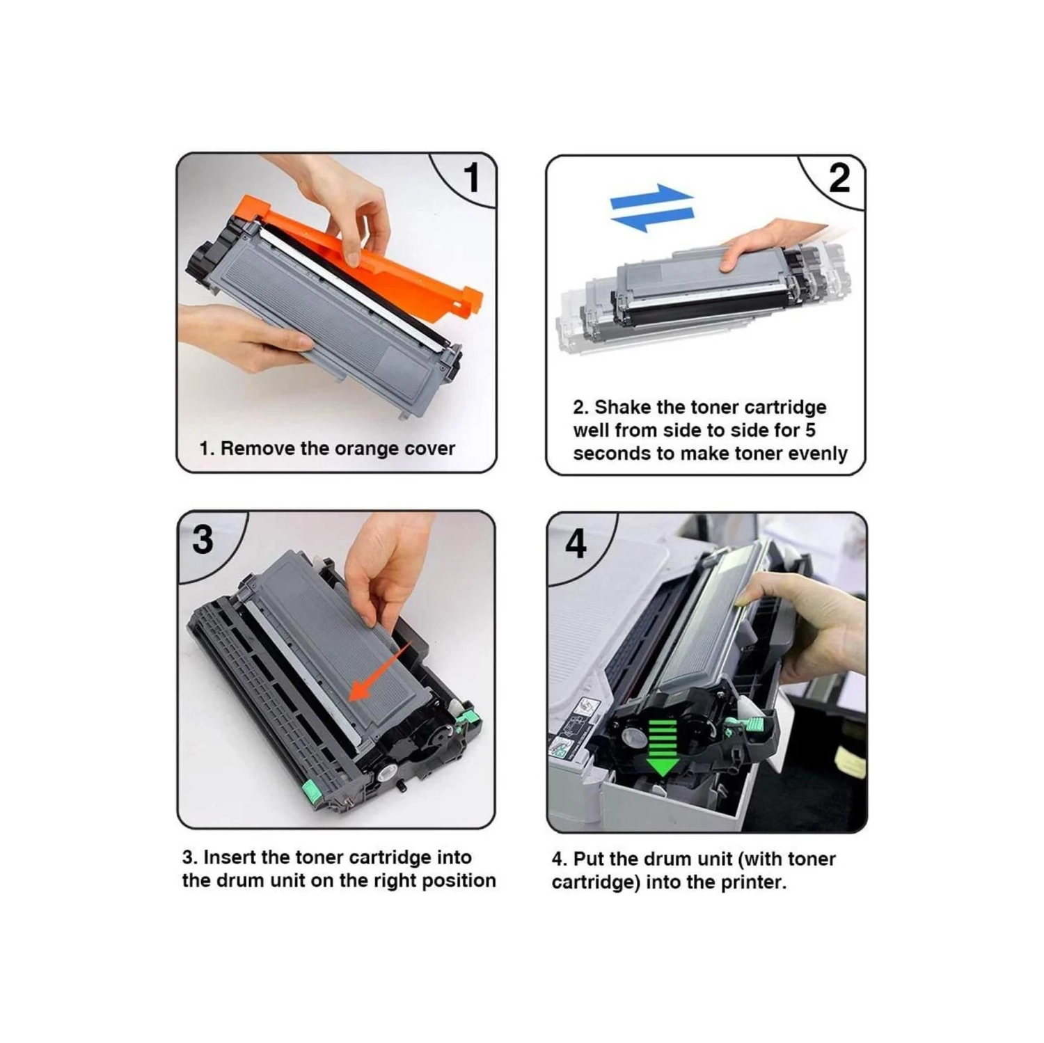 Paquet de 2 cartouches d'encre en poudre noire à haut rendement TN-660 TN660/TN630 TN-630 compatibles avec les imprimantes de Brother suivantes :