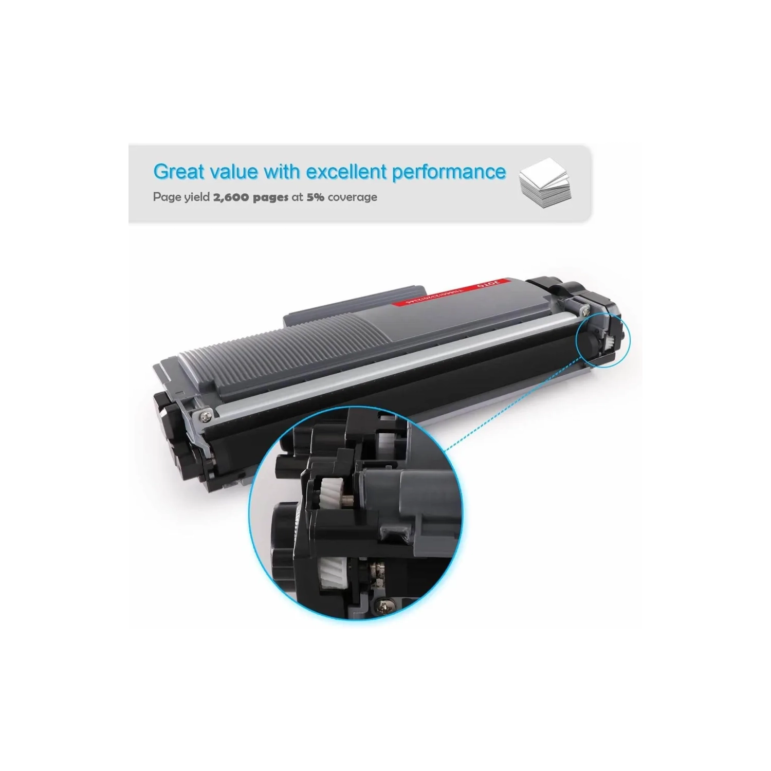 Paquet de 2 cartouches d'encre en poudre noire à haut rendement TN-660 TN660/TN630 TN-630 compatibles avec les imprimantes de Brother suivantes :