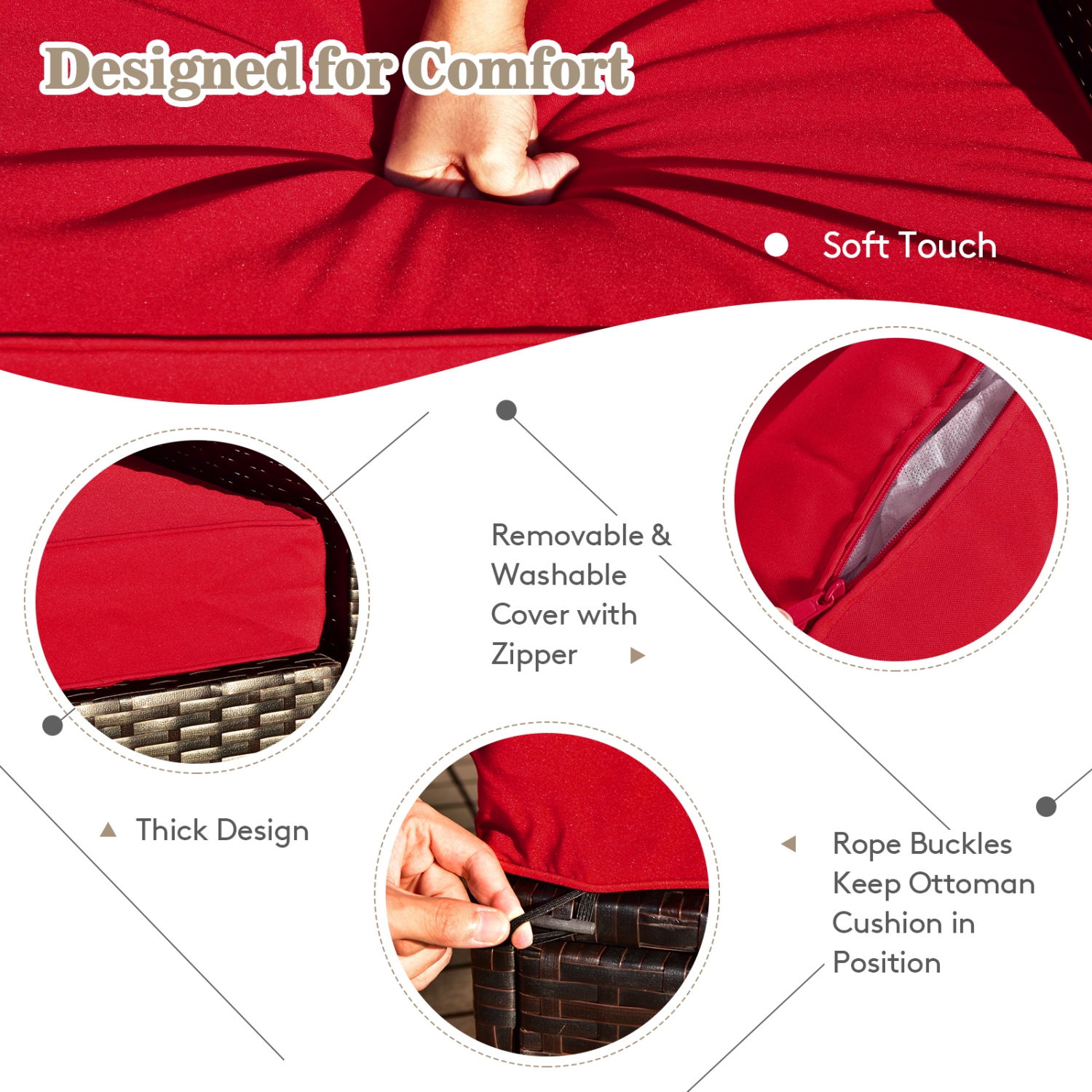 TopBuy – Ensemble de meubles de patio extérieur 9 pièces avec table à foyer au propane 42 po, osier polyéthylène, sofa modulaire, noir/gris/bleu