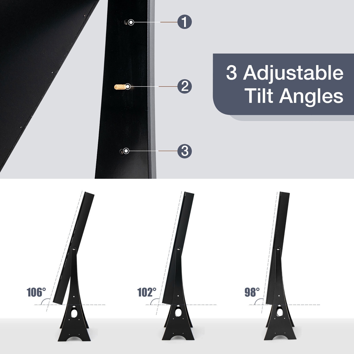 Gymax Jewelry Cabinet Armoire Full Length LED Mirror W/ 6 Drawers & Makeup Shelf Black