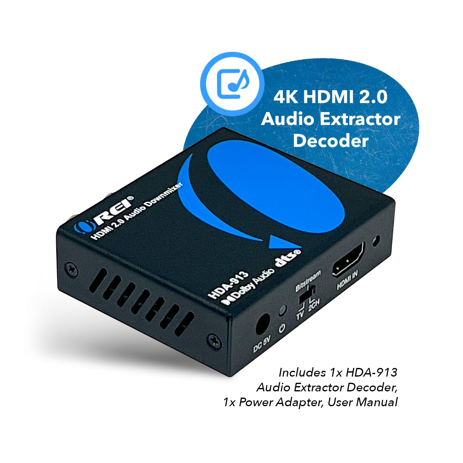 OREI HDMI 18Gbps Audio Extractor With Audio Downmix