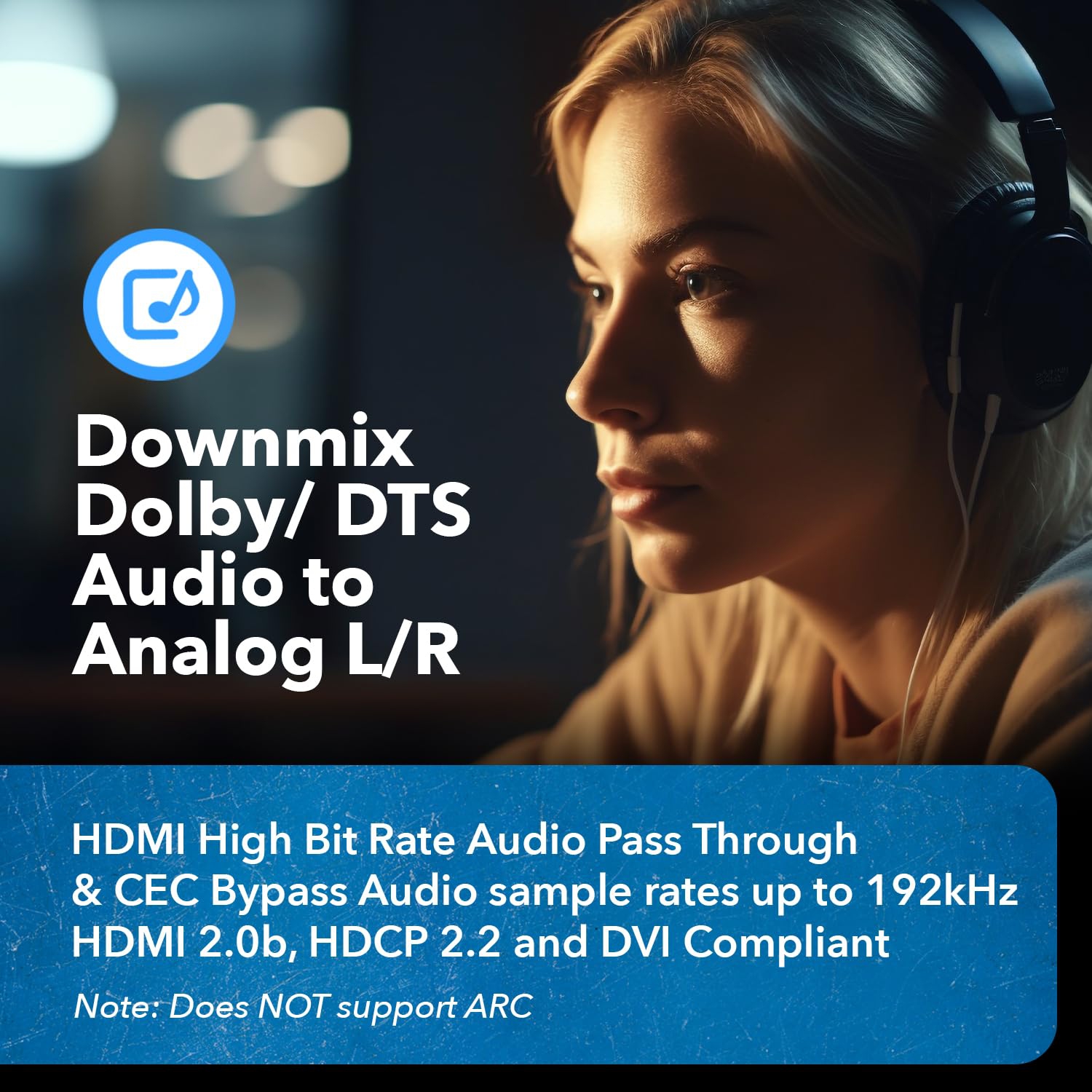 OREI HDMI 18Gbps Audio Extractor With Audio Downmix