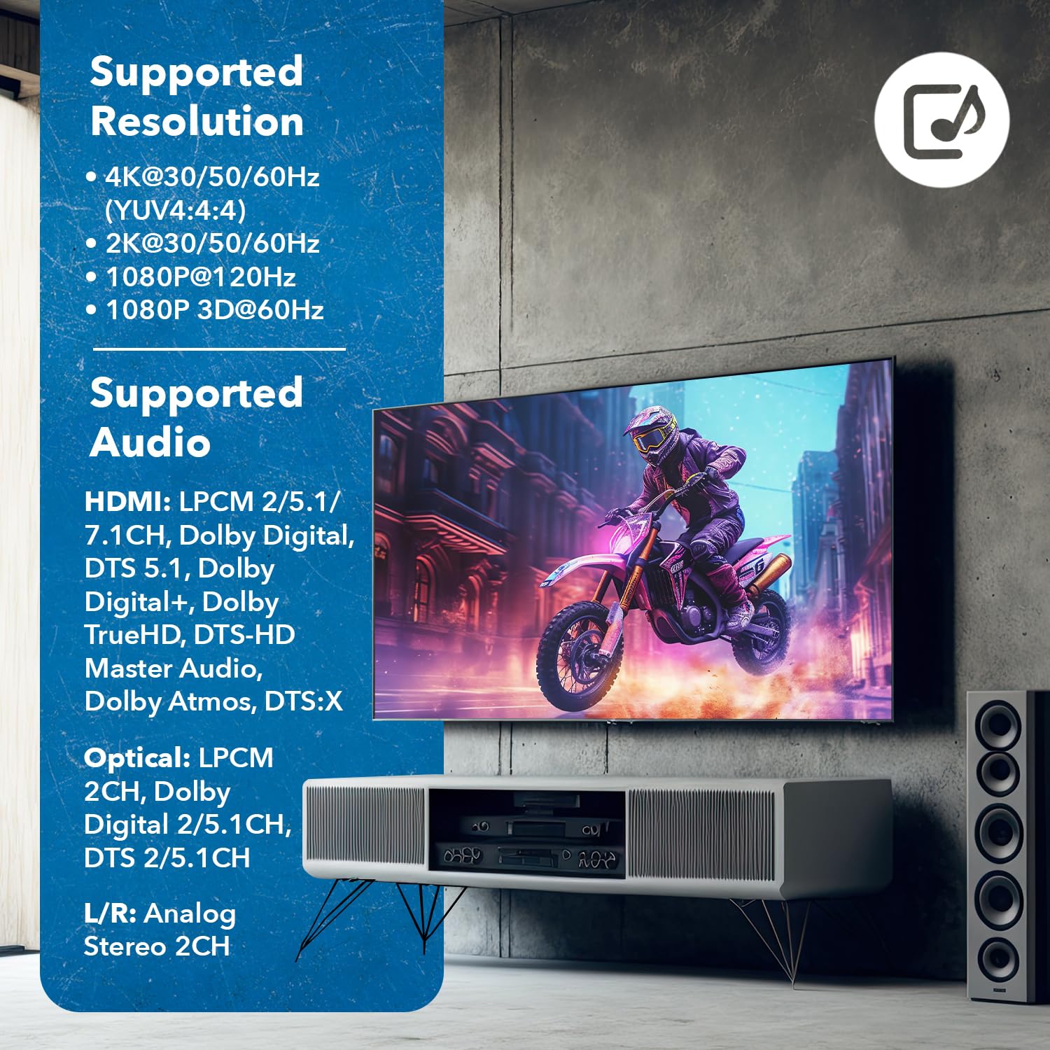 OREI HDMI 18Gbps Audio Extractor With Audio Downmix