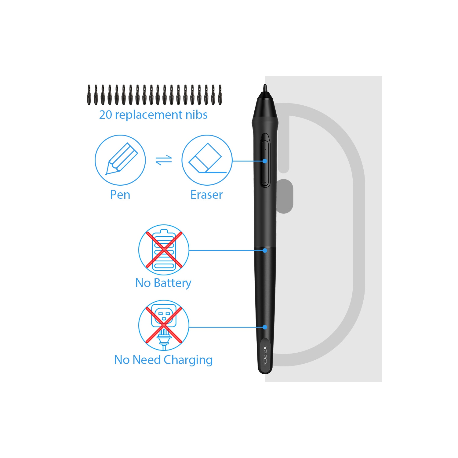 Tablette graphique Android G640S XPPen Star 6,5 x 4 po Accessoires pour ordinateur numérique avec 6 touches de raccourci compatible avec les