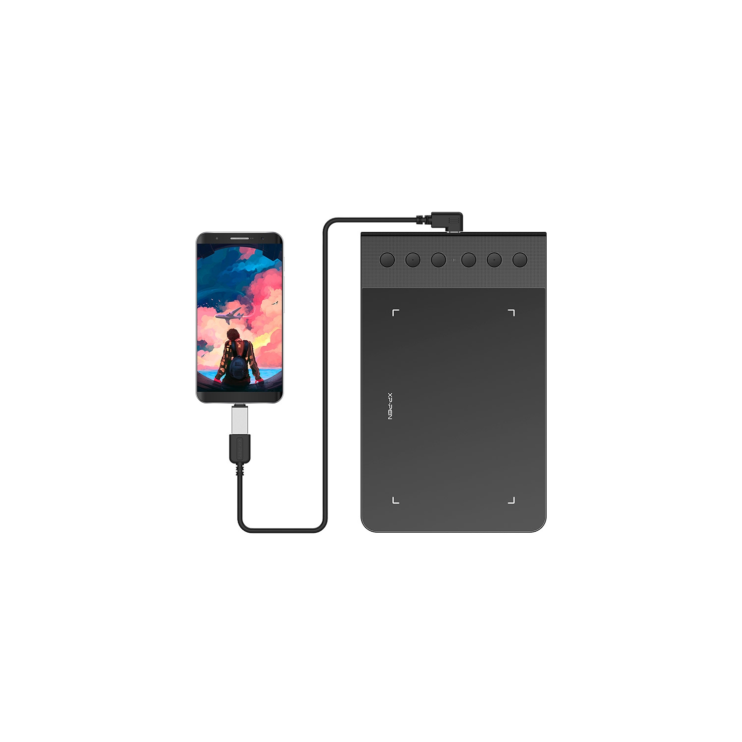 Tablette graphique Android G640S XPPen Star 6,5 x 4 po Accessoires pour ordinateur numérique avec 6 touches de raccourci compatible avec les