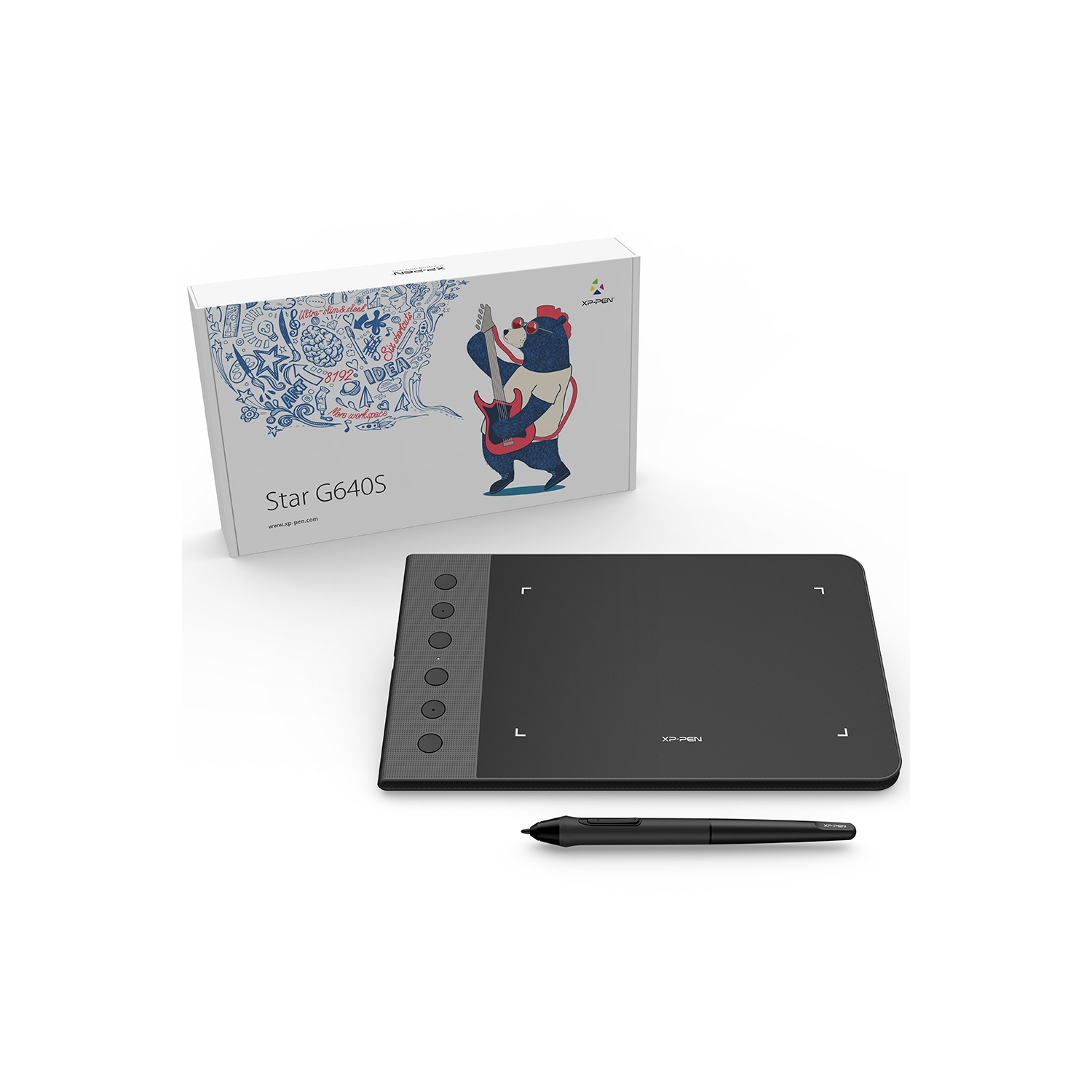 Tablette graphique Android G640S XPPen Star 6,5 x 4 po Accessoires pour ordinateur numérique avec 6 touches de raccourci compatible avec les