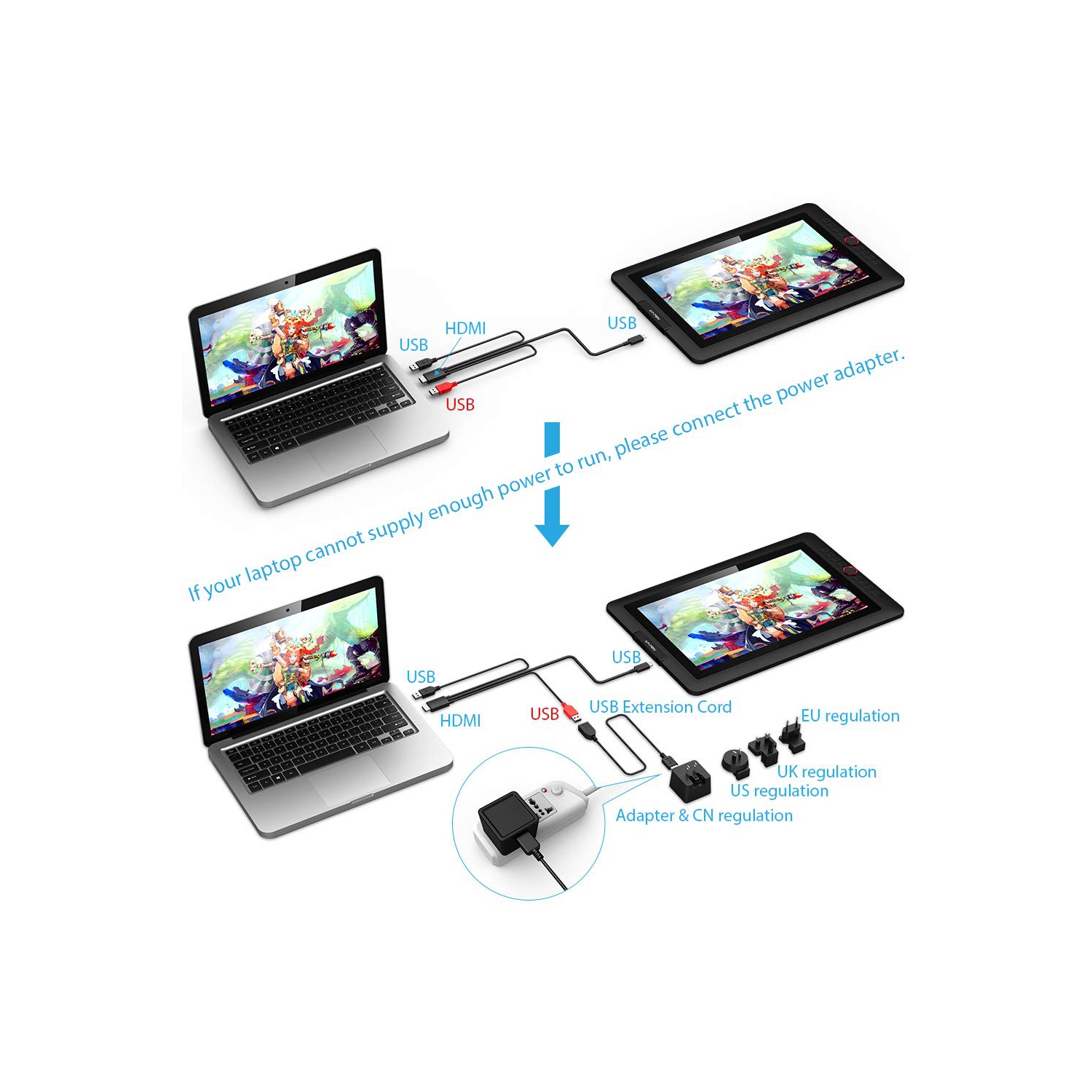 XPPen Artist 15,6 Pro 15,6 po écran graphique moniteur de dessin technologie entièrement laminé moniteur de dessin 8192 niveaux Stylet sans pile