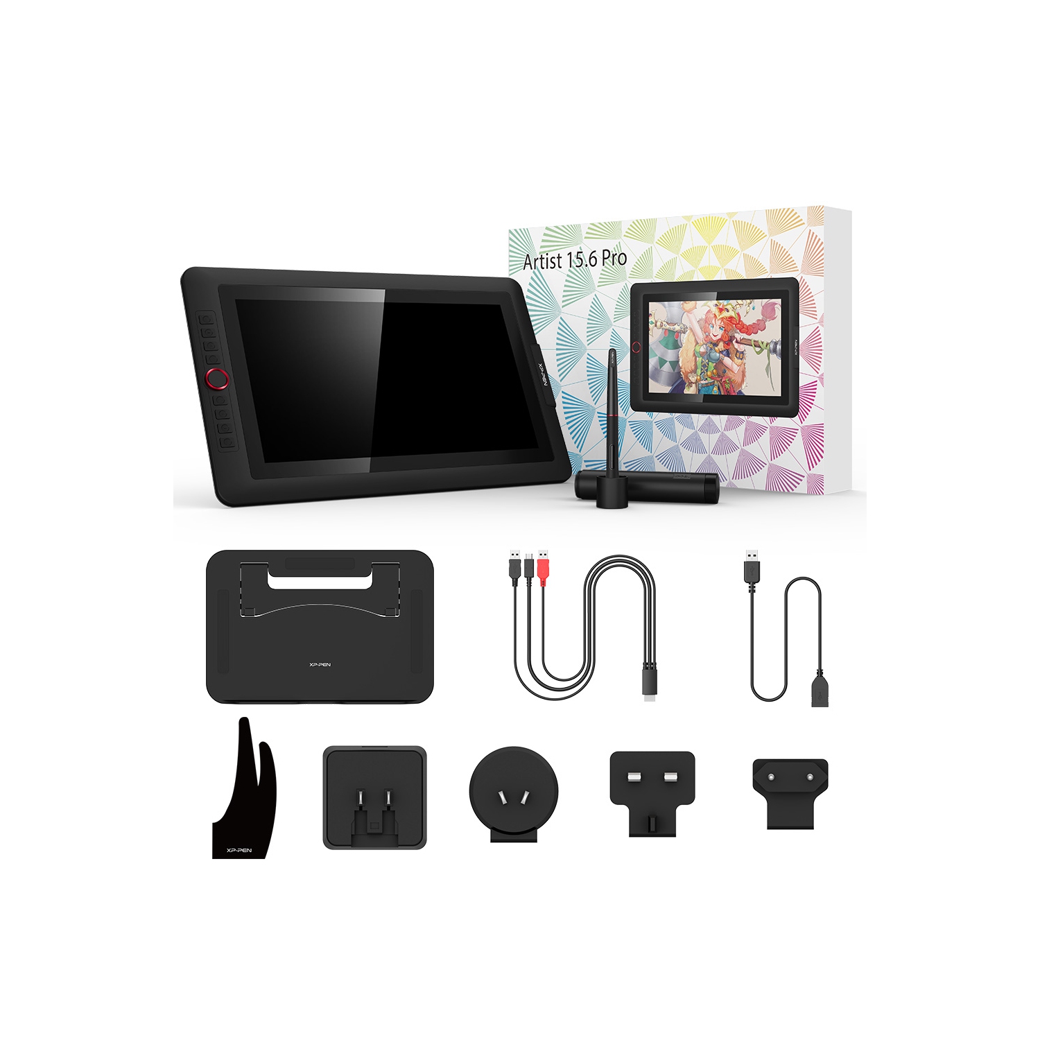 XPPen Artist 15,6 Pro 15,6 po écran graphique moniteur de dessin technologie entièrement laminé moniteur de dessin 8192 niveaux Stylet sans pile