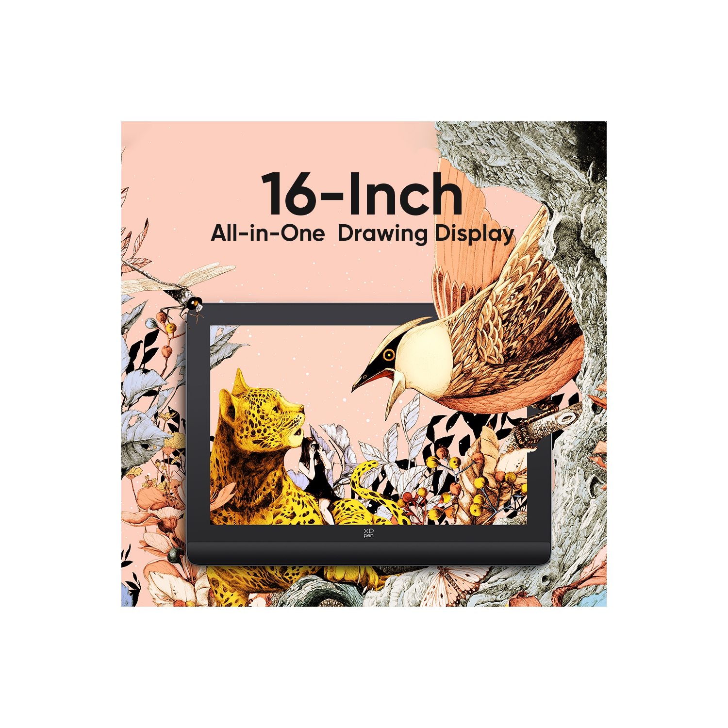 XPPen Artist Pro 16 Graphic Display 16'' High Resolution (2560x1600) Drawing Monitor with Advanced X3 Pro Smart Chip Stylus 16384 levels Pen Pressure