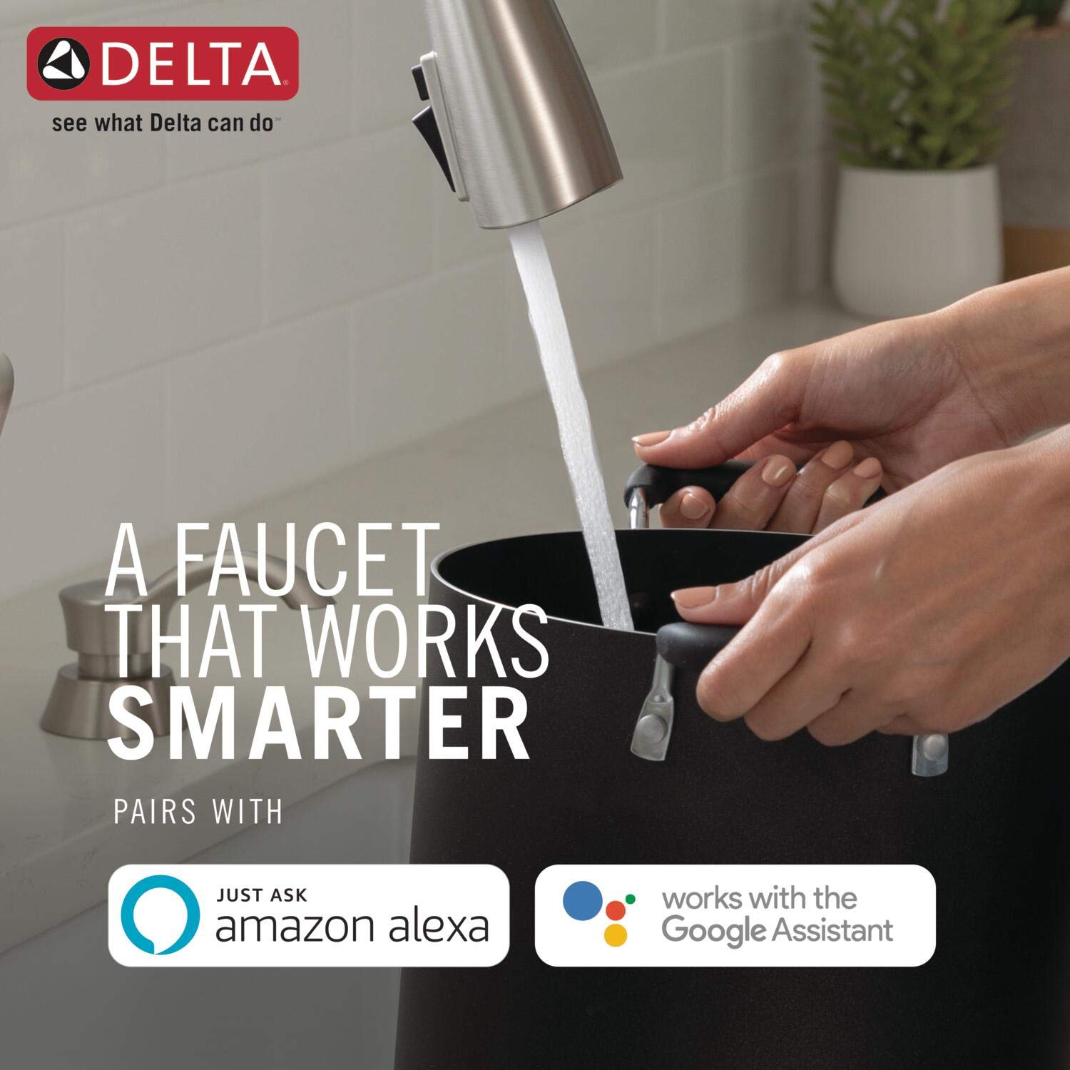 Delta Faucet 9113TV-DST VoiceIQ Single Handle Faucet with Touch20 Technology Pull-Down, Chrome