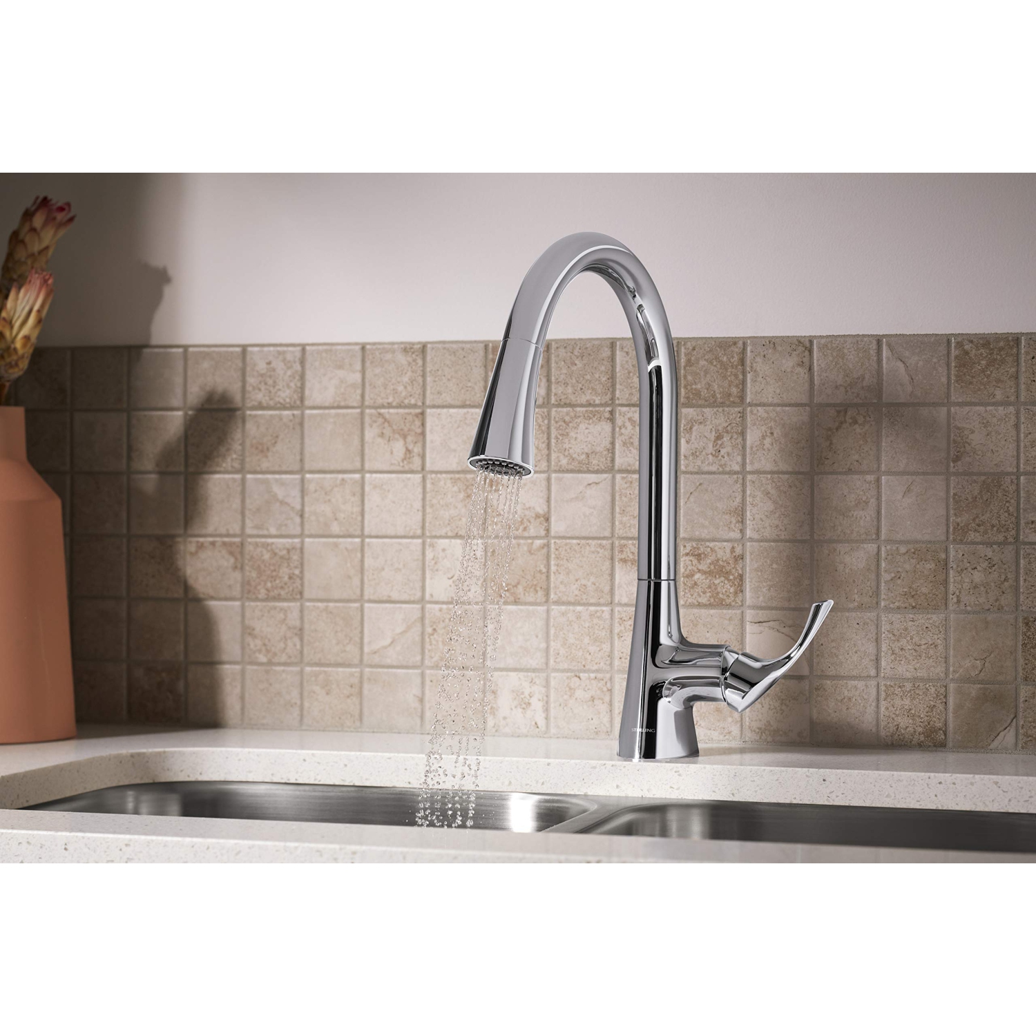 STERLING K-24276-CP Kitchen Sink Faucet, Polished Chrome