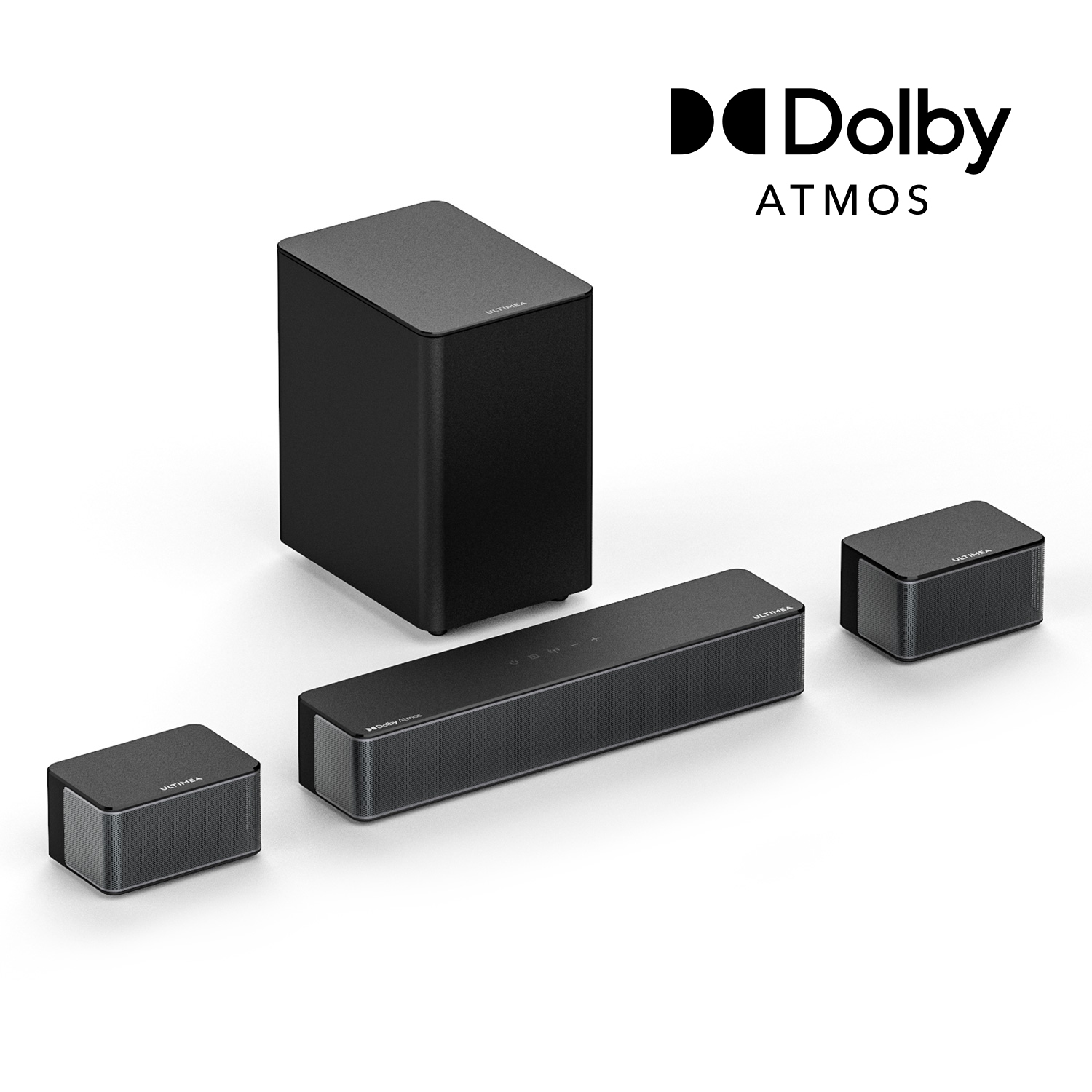 ULTIMEA 5.1ch Dolby Atmos Sound Bar, 3D Surround Sound System with Wireless Subwoofer,Surround and Bass Adjustable Home Theater Systems TV Speakers, Poseidon D60