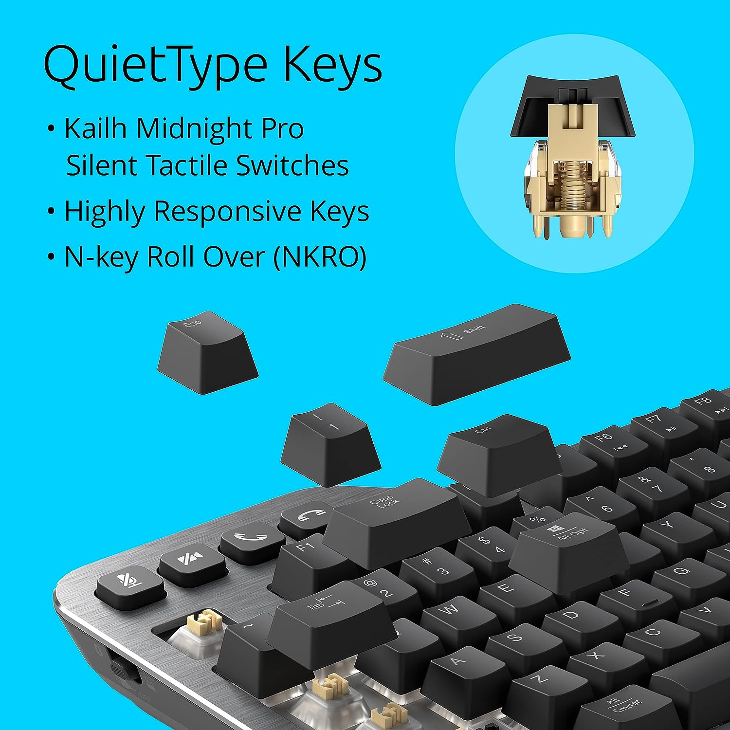 Kensington MK7500F QuietType™ Pro Silent Mechanical Keyboard - Wireless Full Size