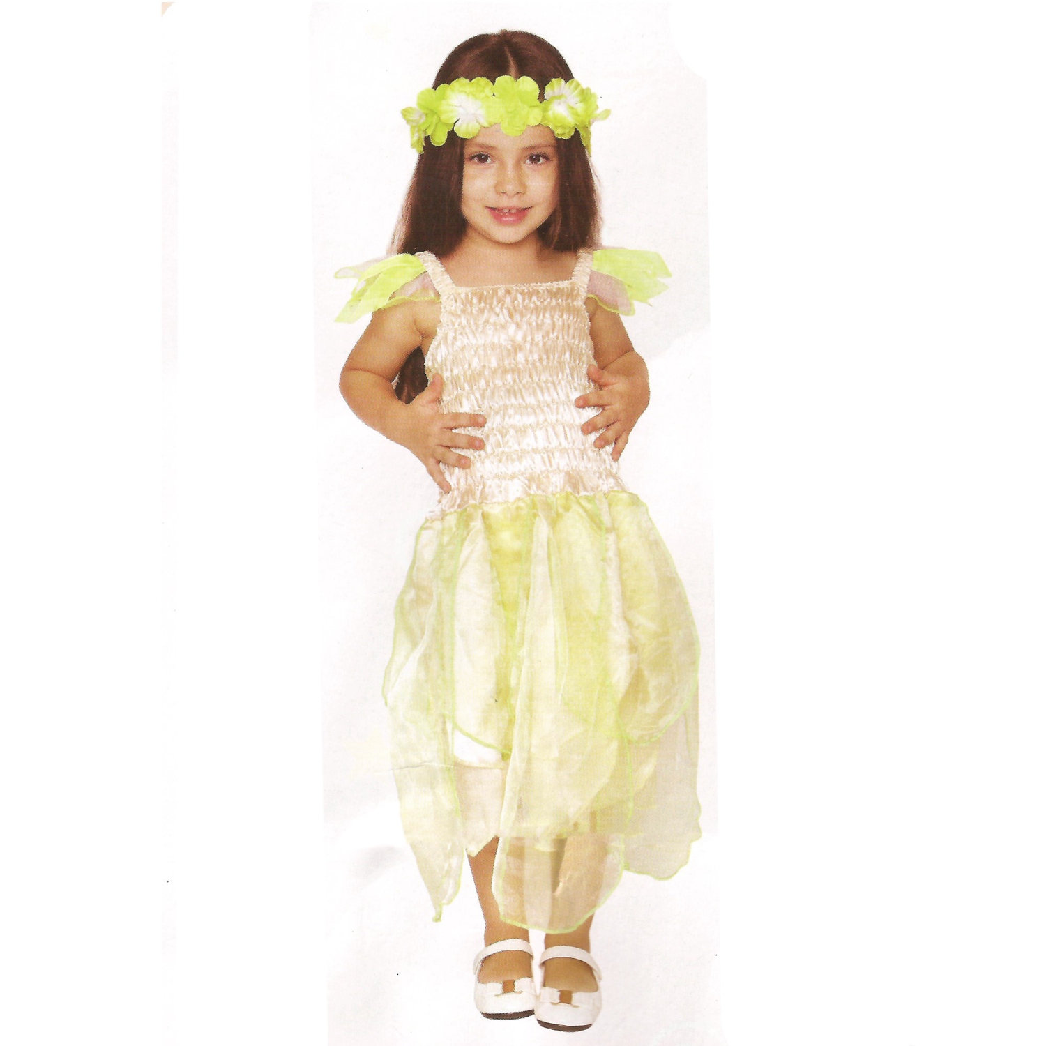 Green and Gold Fairy Girl Child Halloween Costume - Medium