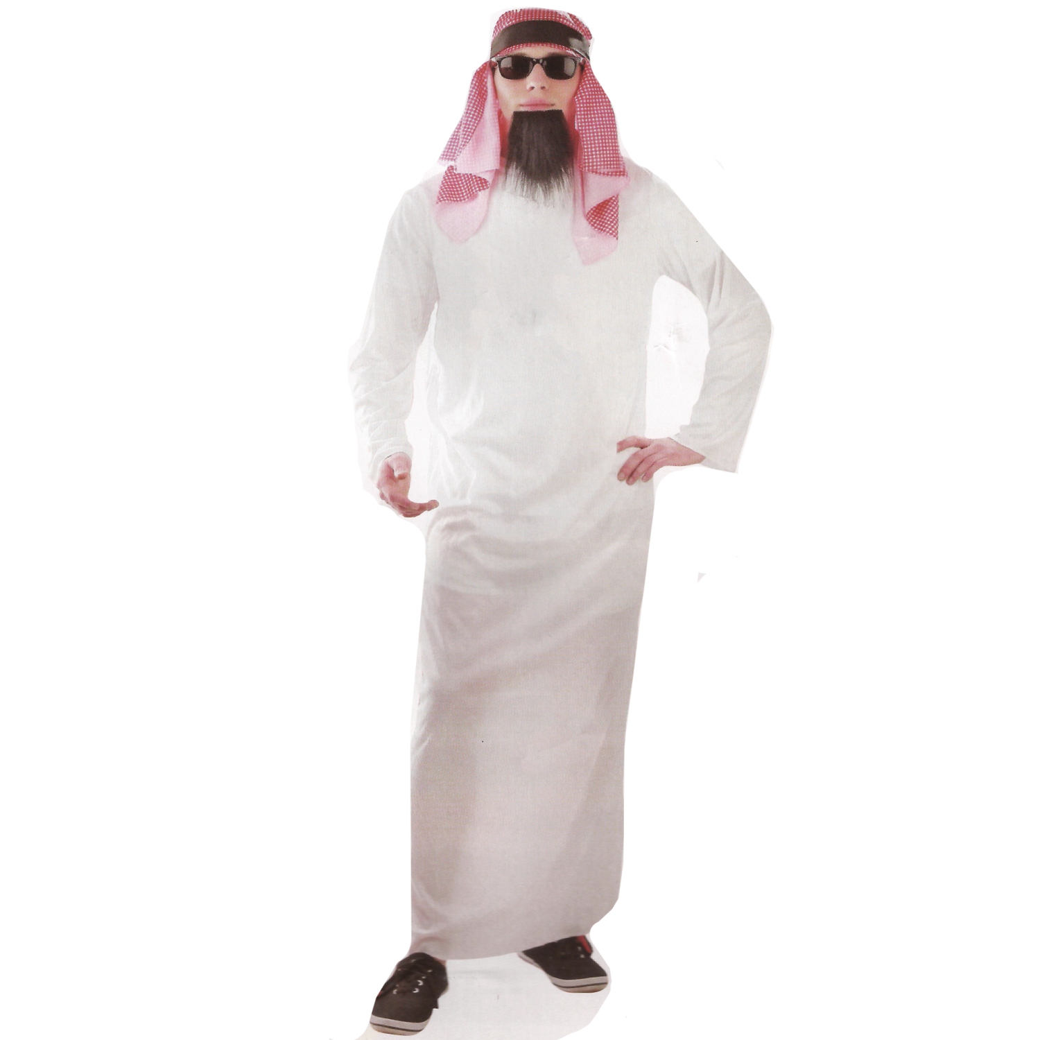 Costume d'Halloween pour adultes – Arabian blanc et rouge – moyen